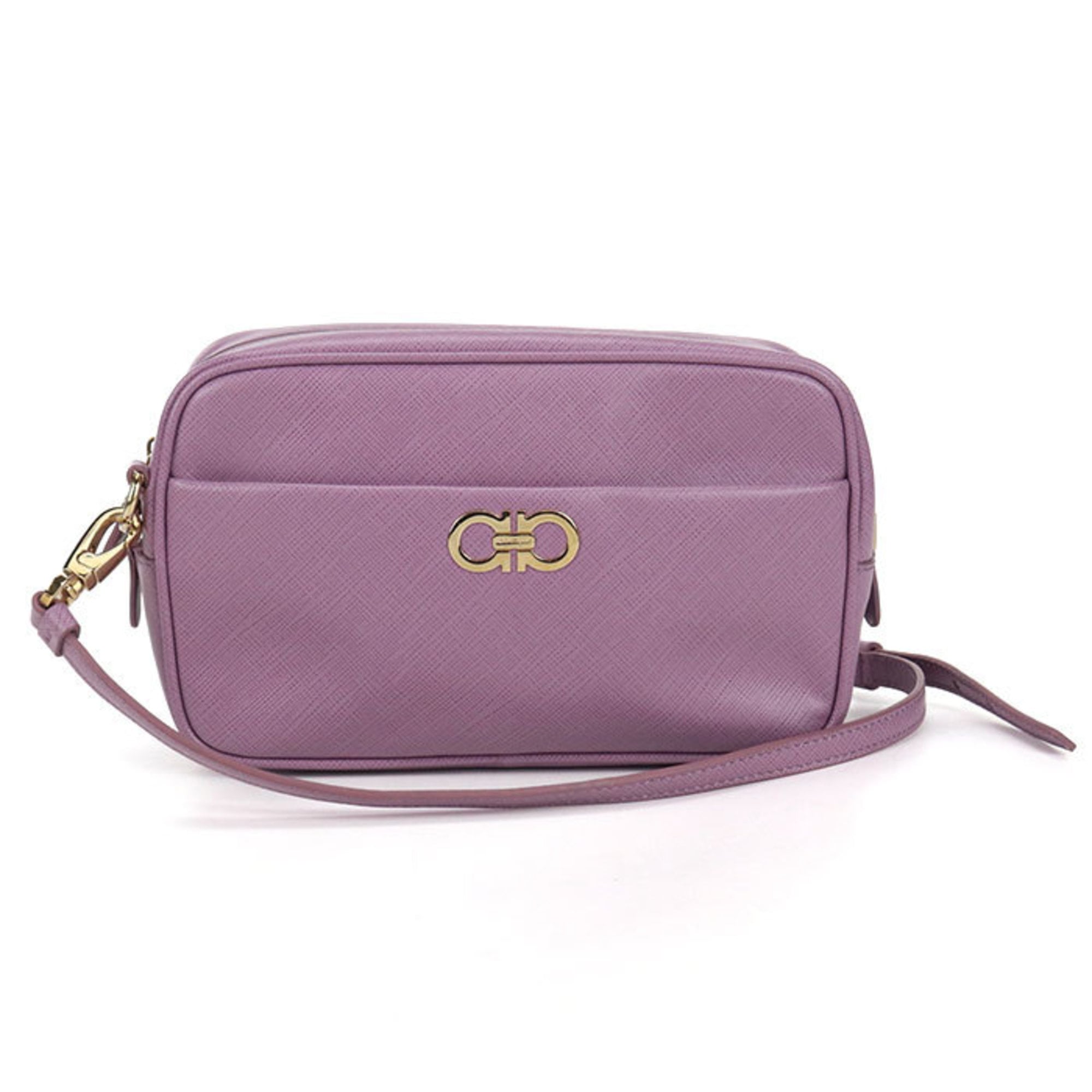 Salvatore Ferragamo Purple Leather Shoulder Bag (Pre-Owned)