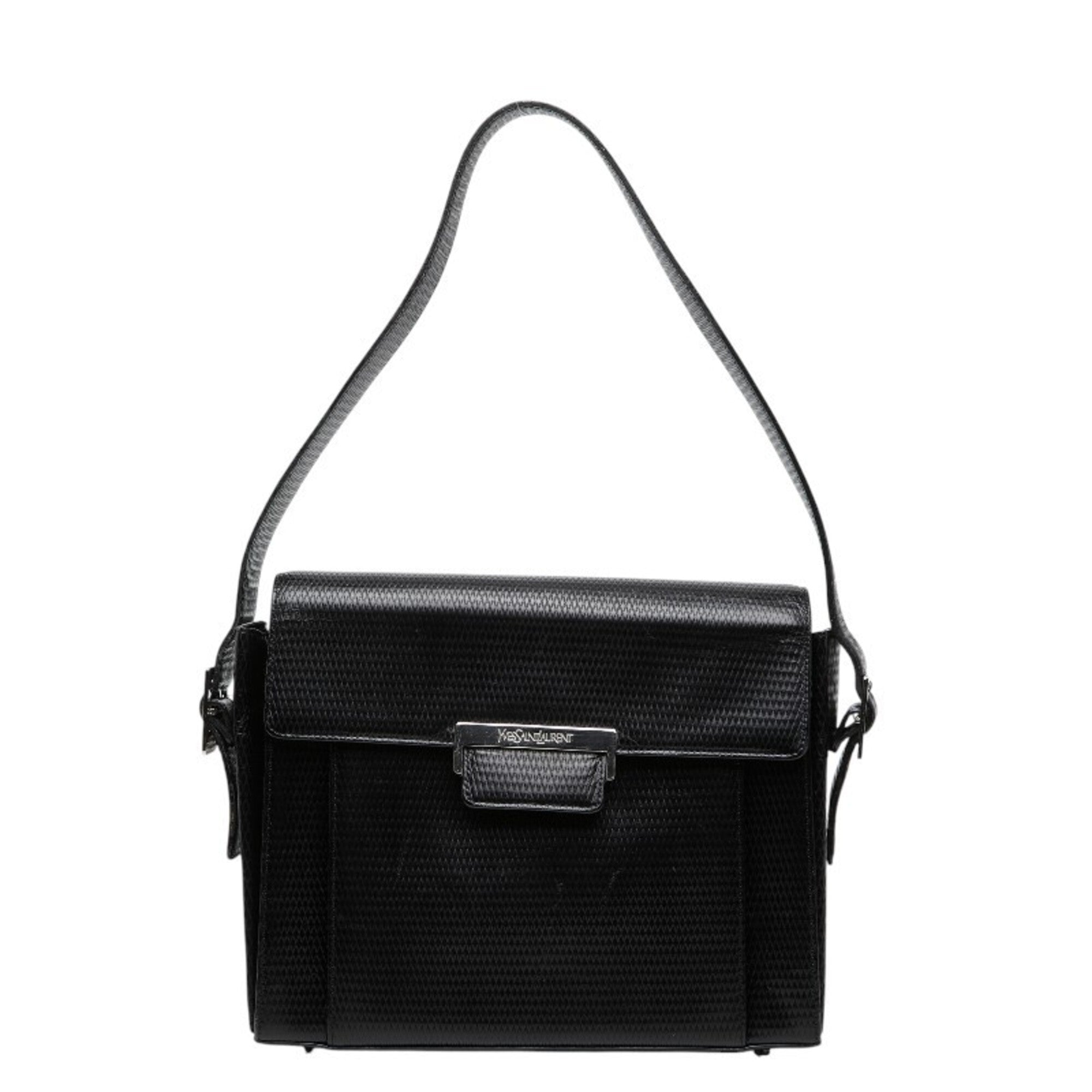 Saint Laurent Black Leather Shoulder Bag (Pre-Owned)