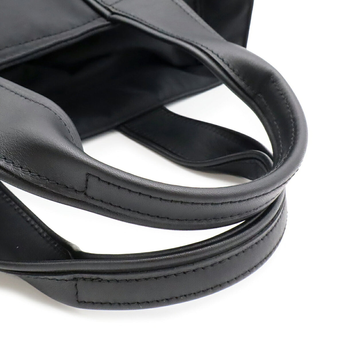 Hermes Acapulco Black Nylon Leather Handbag Tote Bag (Pre-Owned)