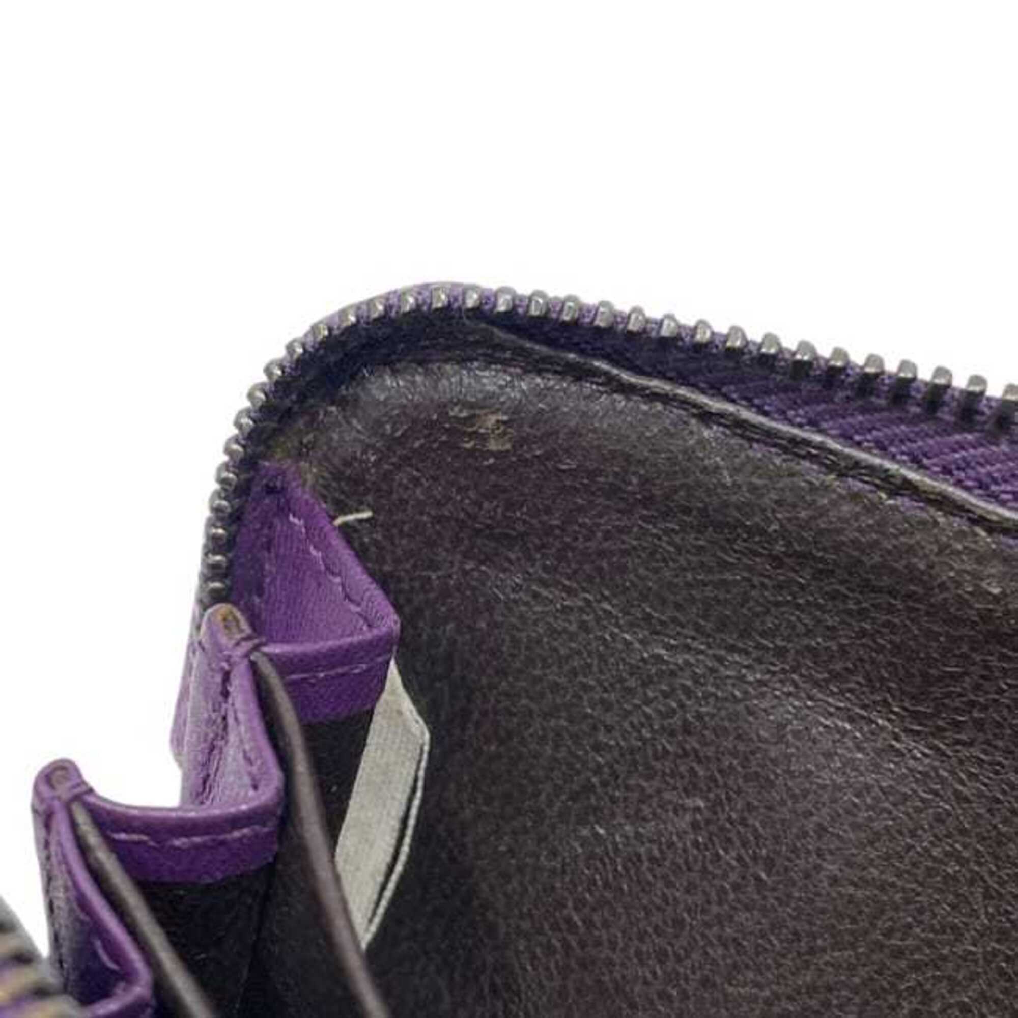 Bottega Veneta Purple Leather Coin Purse/Coin Case (Pre-Owned)
