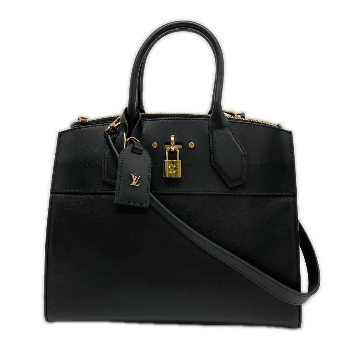 Louis Vuitton Black Noir Leather Handbag (Pre-Owned)