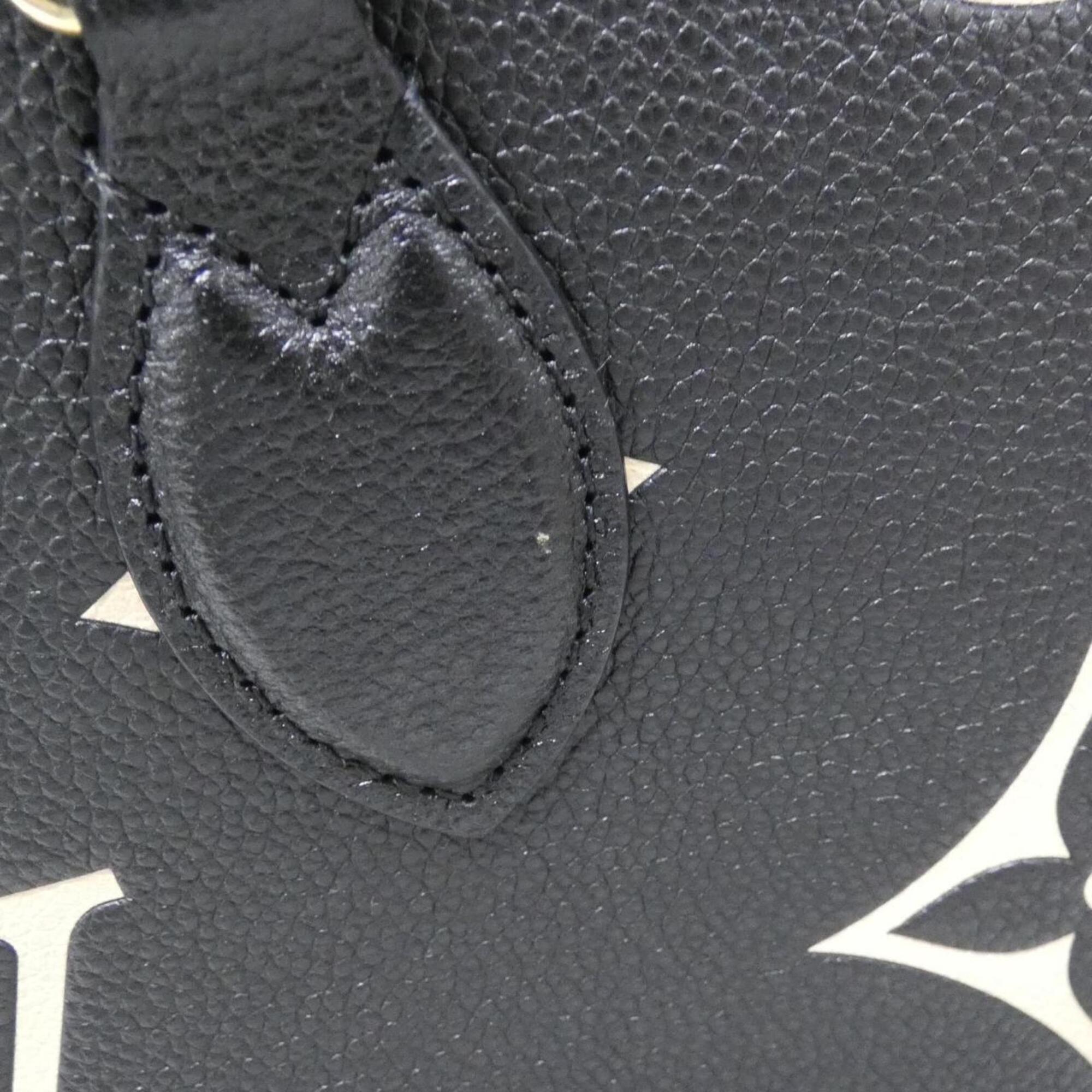 Louis Vuitton Beige Black Leather Handbag (Pre-Owned)