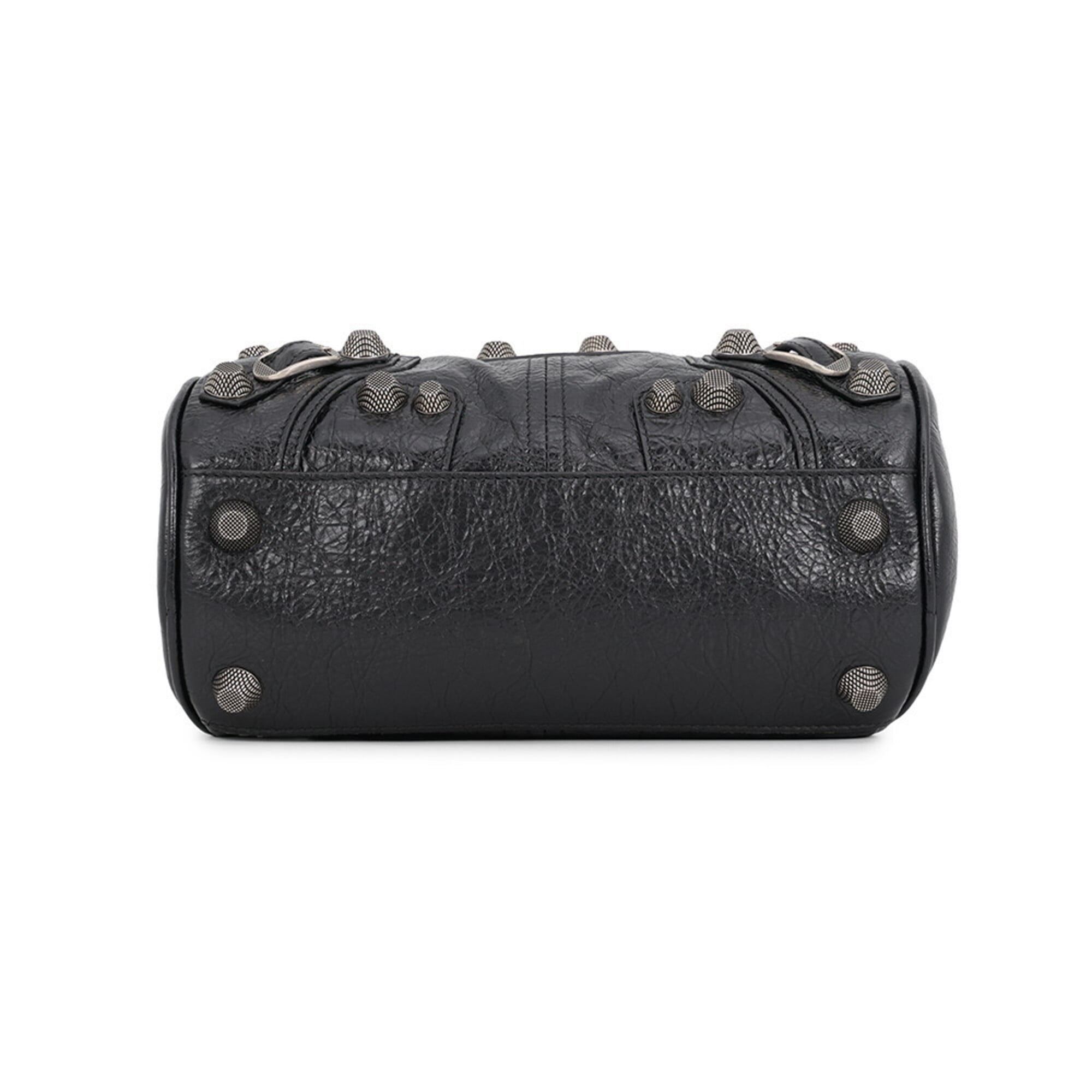 Balenciaga Black Leather Handbag Shoulder Bag (Pre-Owned)