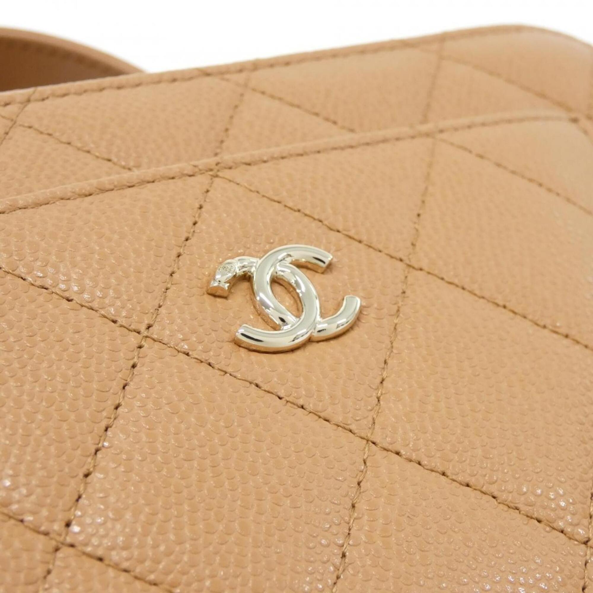 Chanel Dark Beige Grained Calfskin Handbag (Pre-Owned)