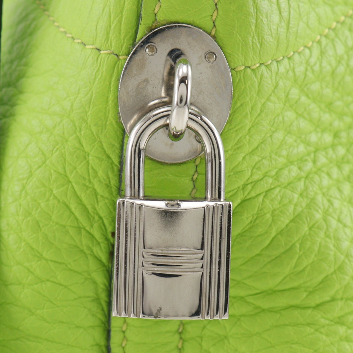 Hermes Bolide Green Yellow Taurillon Clemence Leather Handbag (Pre-Owned)