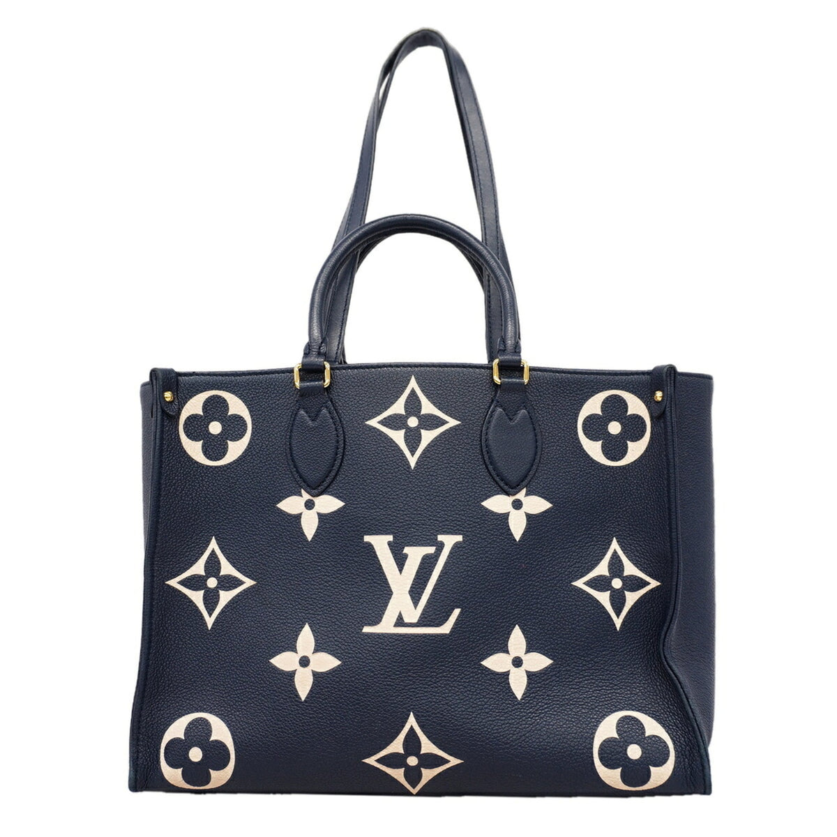 Louis Vuitton Blue Cream Tote Bag (Pre-Owned)