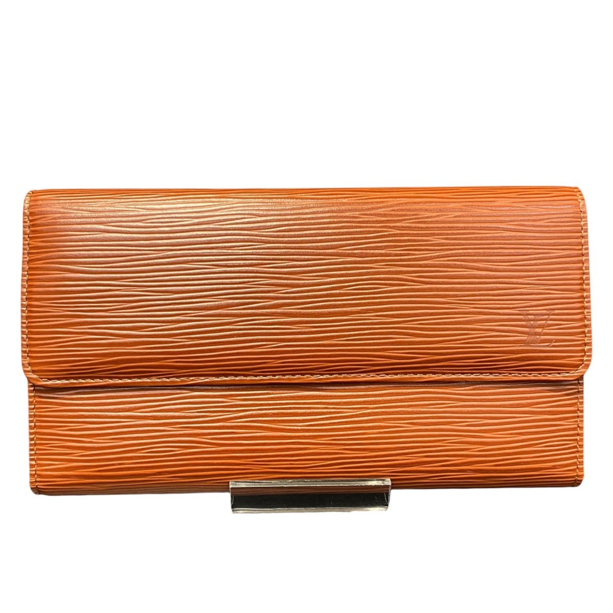 Louis Vuitton Brown Leather Long Wallet (Bi-Fold) (Pre-Owned)