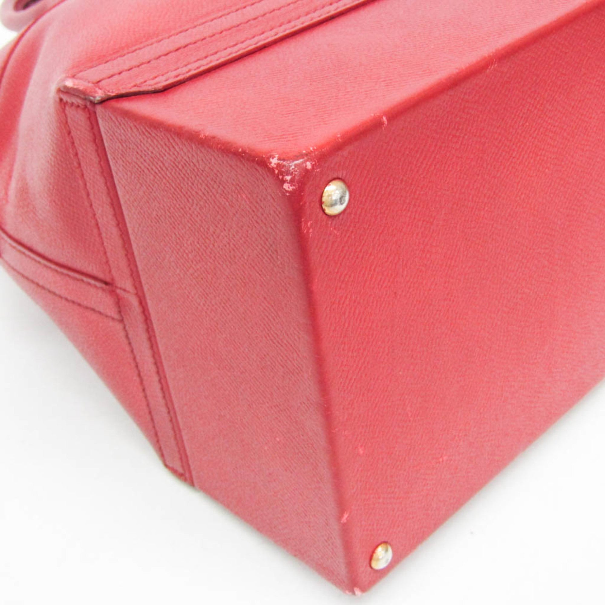 Hermes Red Color Courchevel Leather Handbag (Pre-Owned)