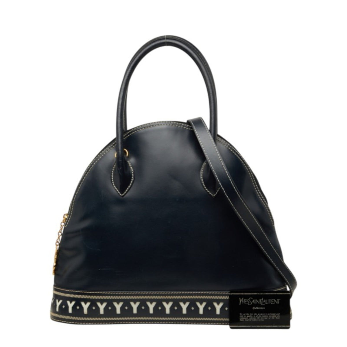 Saint Laurent Navy Leather Handbag Shoulder Bag (Pre-Owned)