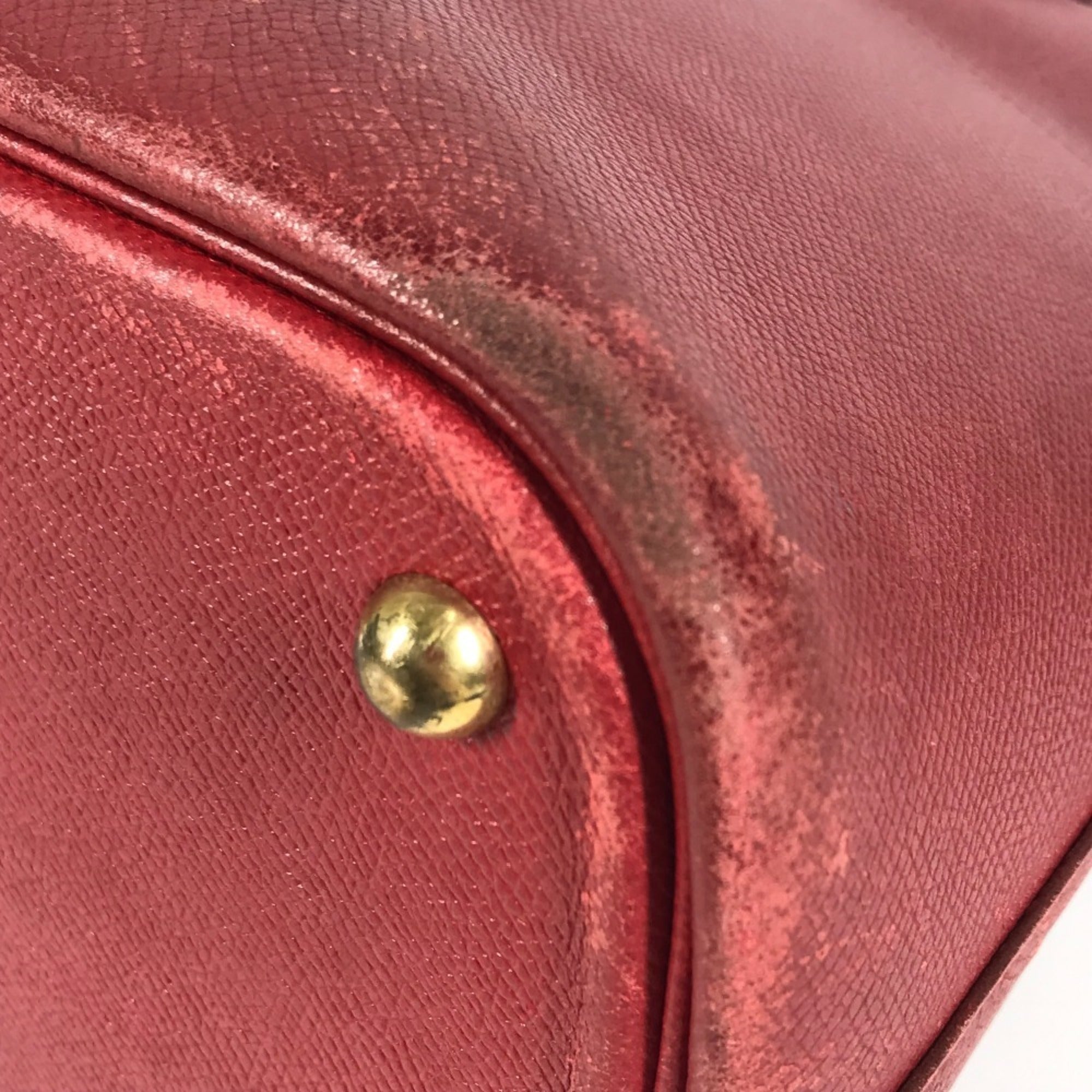Hermes Red Color Courchevel Leather Handbag Shoulder Bag (Pre-Owned)