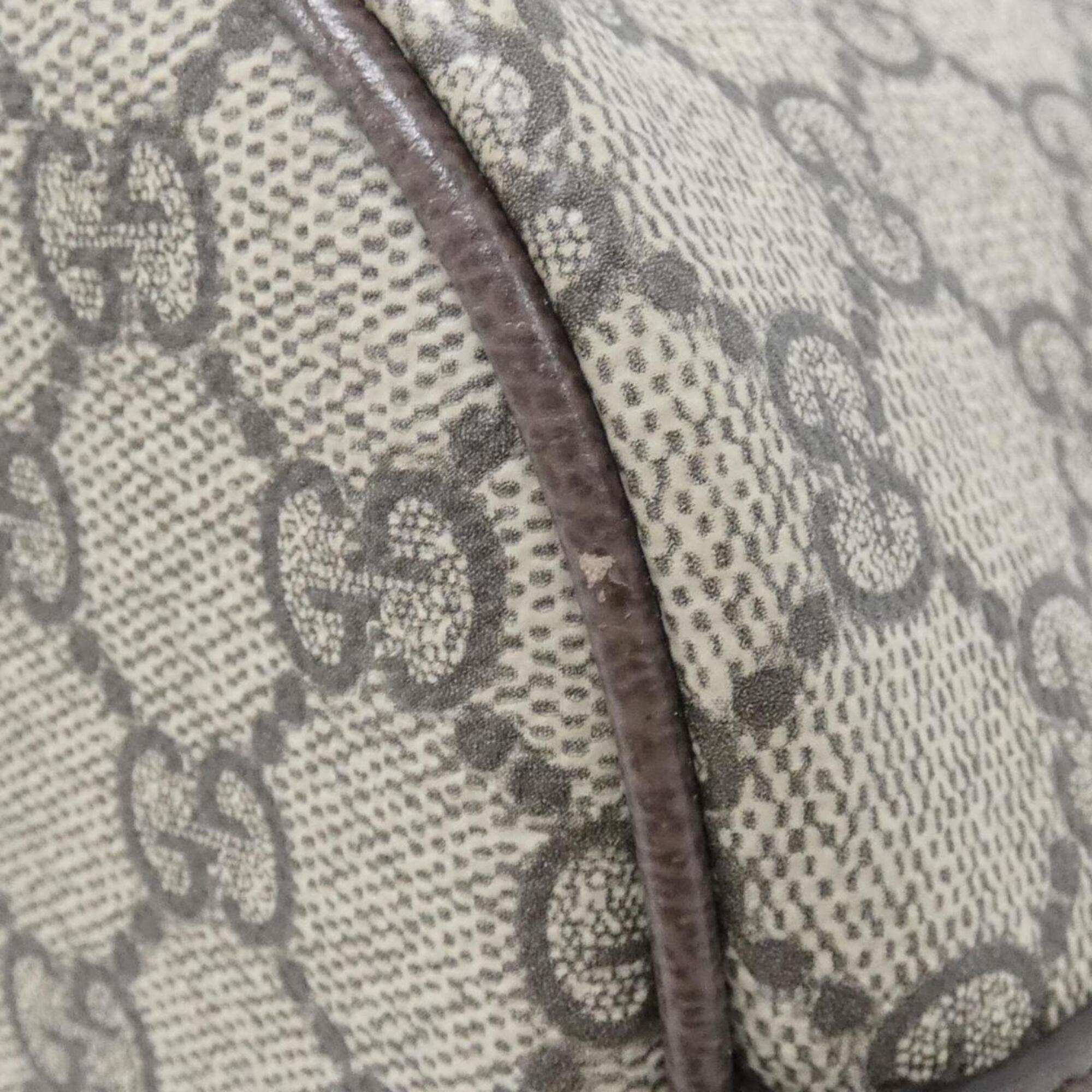 Gucci Beige Brown Coated Canvas Leather Shoulder Bag (Pre-Owned)