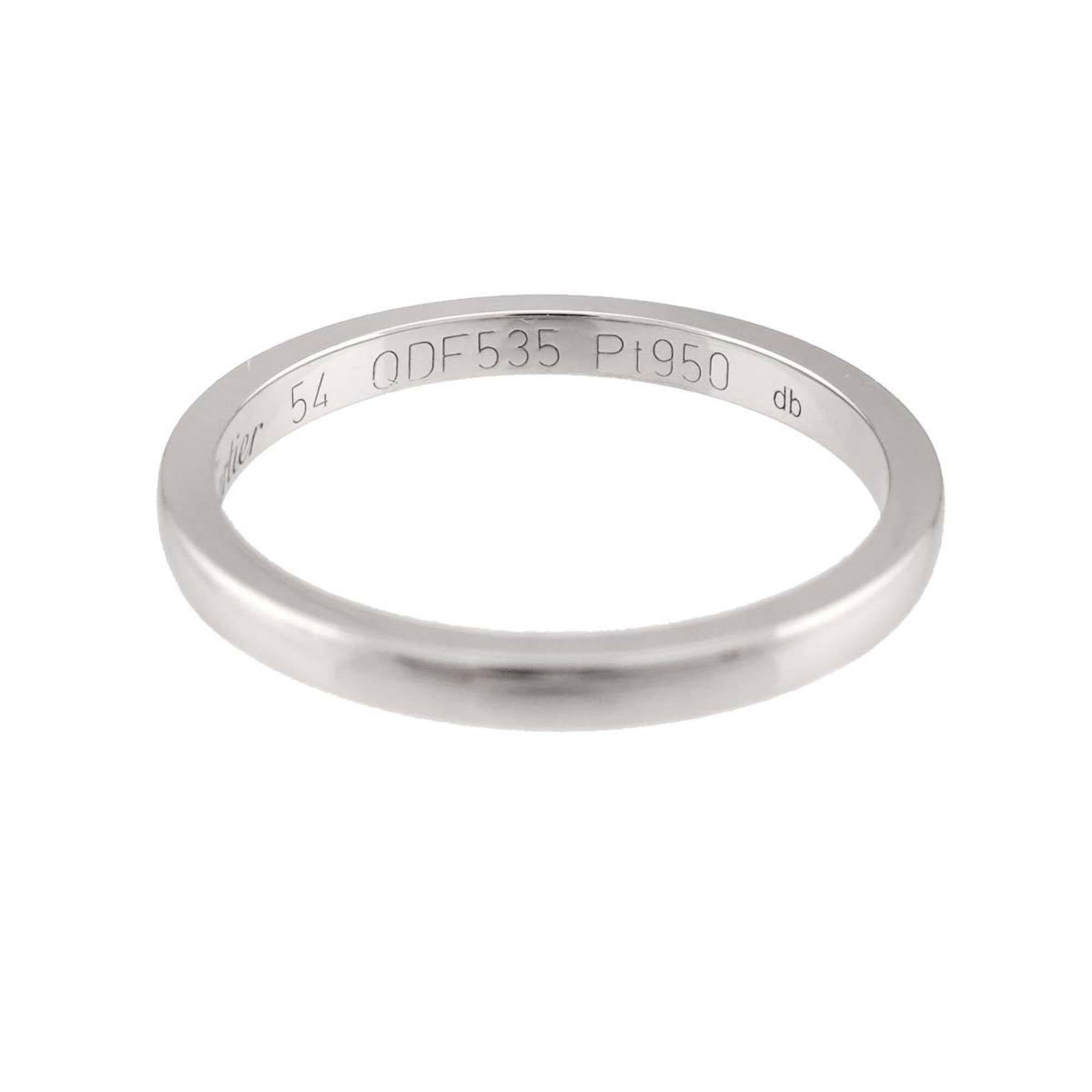 Cartier Silver Platinum 950 Band Ring (Pre-Owned)