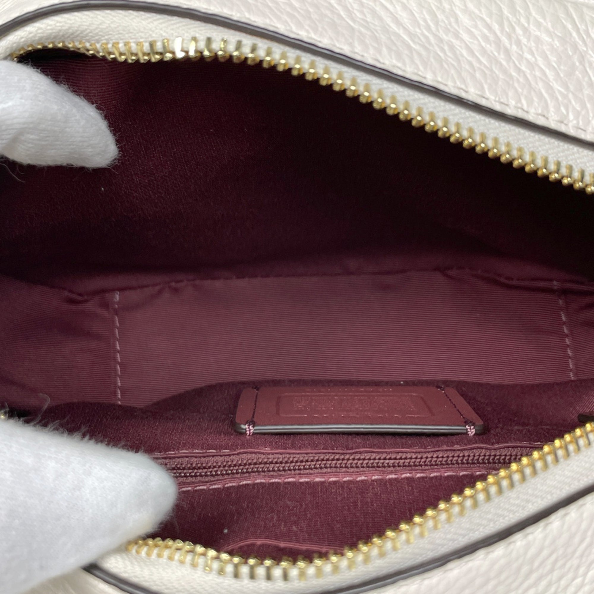 Coach Signature Beige Canvas Leather Shoulder Bag (Pre-Owned)