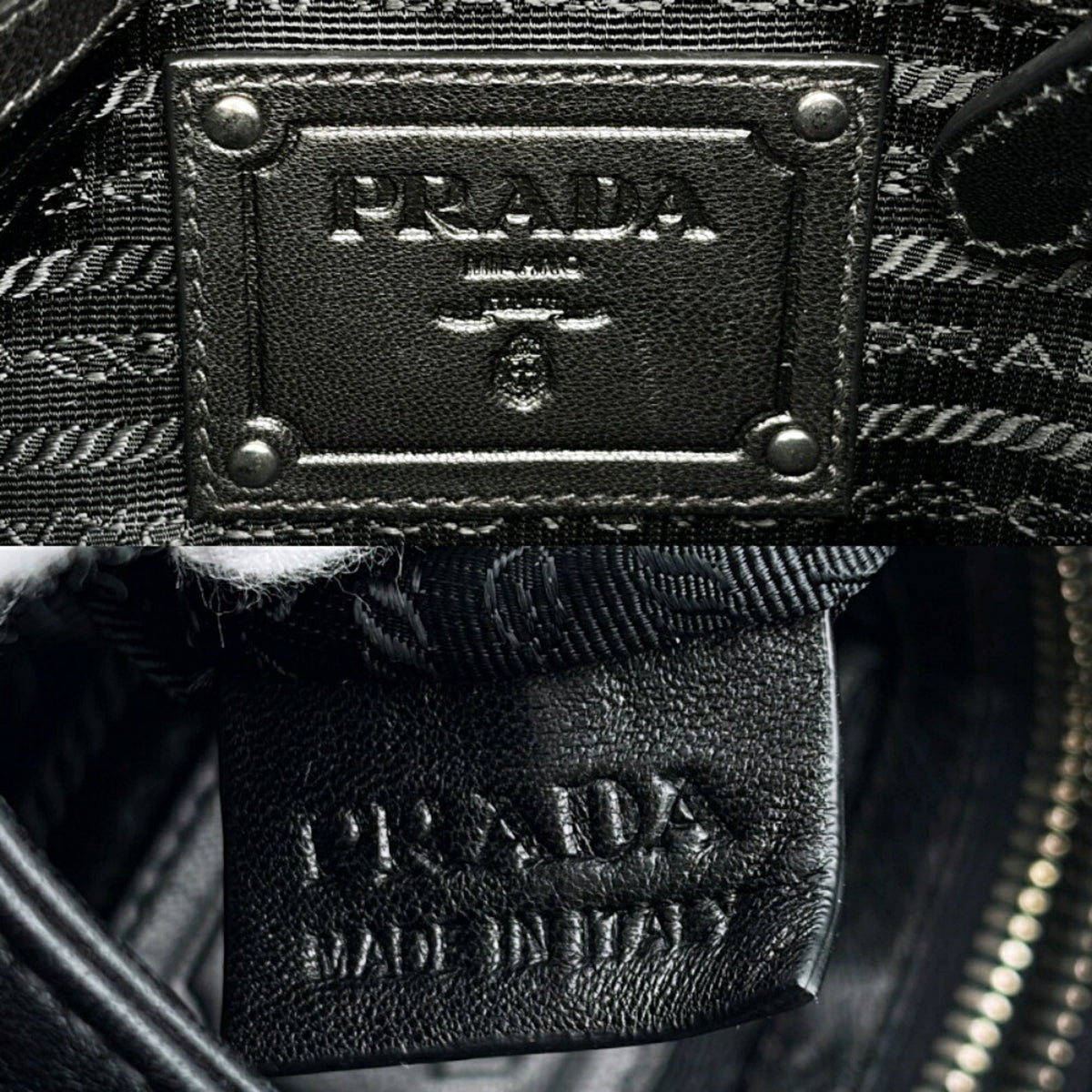 Prada Black Nylon Leather Shoulder Bag (Pre-Owned)
