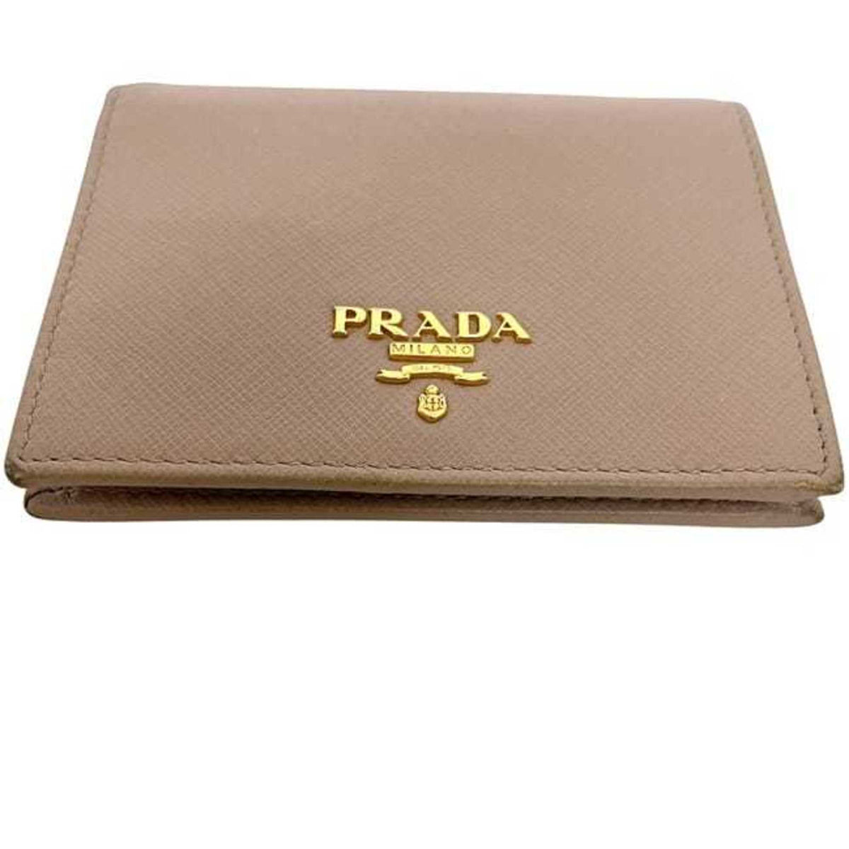 Prada Beige Saffiano Metal Wallet (Bi-Fold) (Pre-Owned)