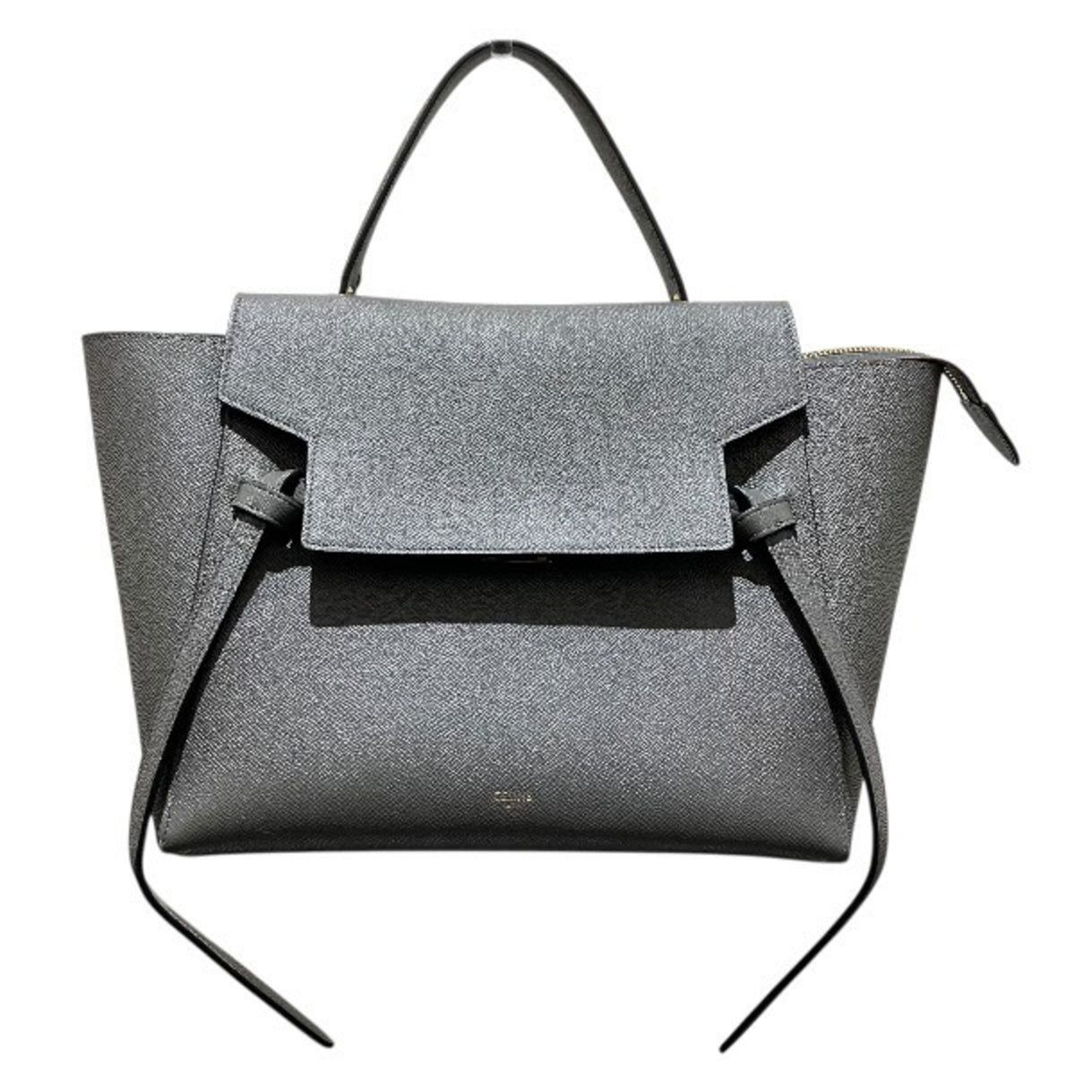 Celine Gray Leather Handbag Shoulder Bag (Pre-Owned)