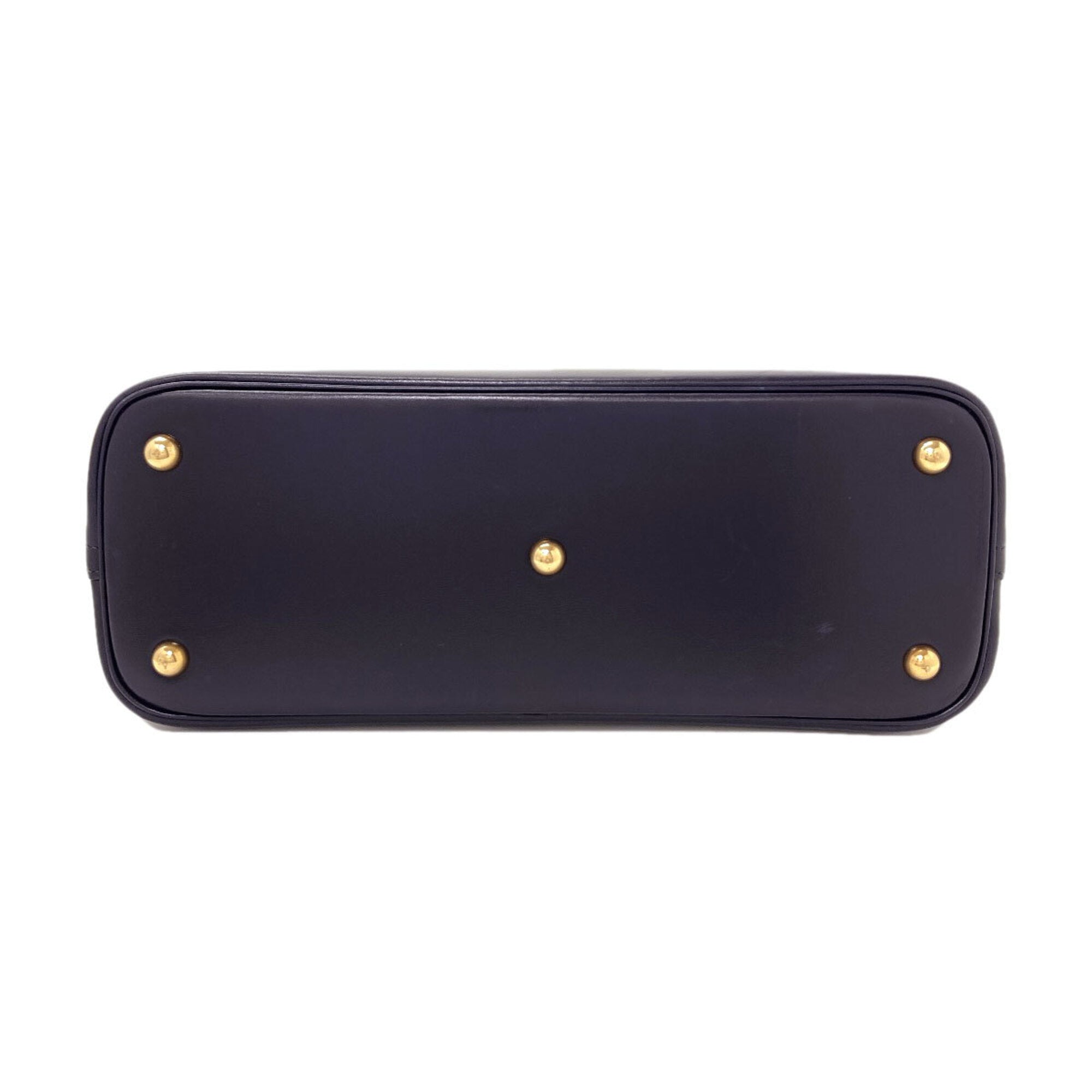 Hermes Dark Blue Box Calf Leather Handbag (Pre-Owned)