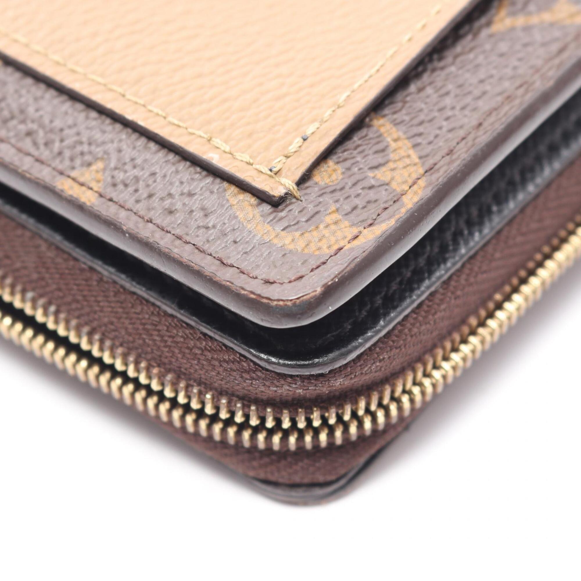 Louis Vuitton Monogram Reverse Brown Coated Canvas Wallet (Bi-Fold) (Pre-Owned)