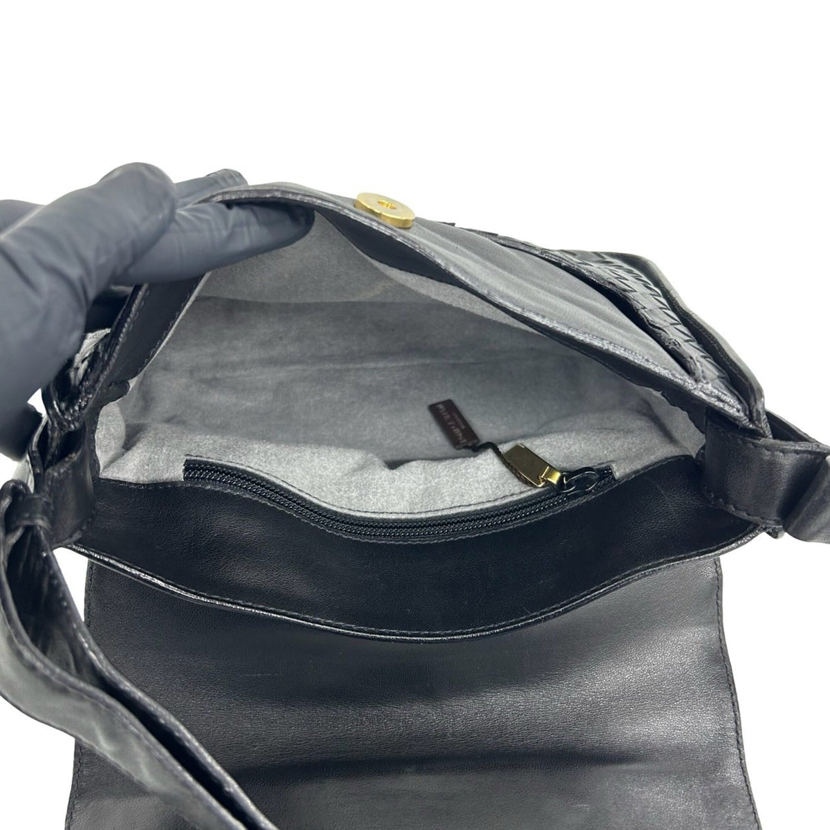 Bottega Veneta Black Leather Handbag Shoulder Bag (Pre-Owned)