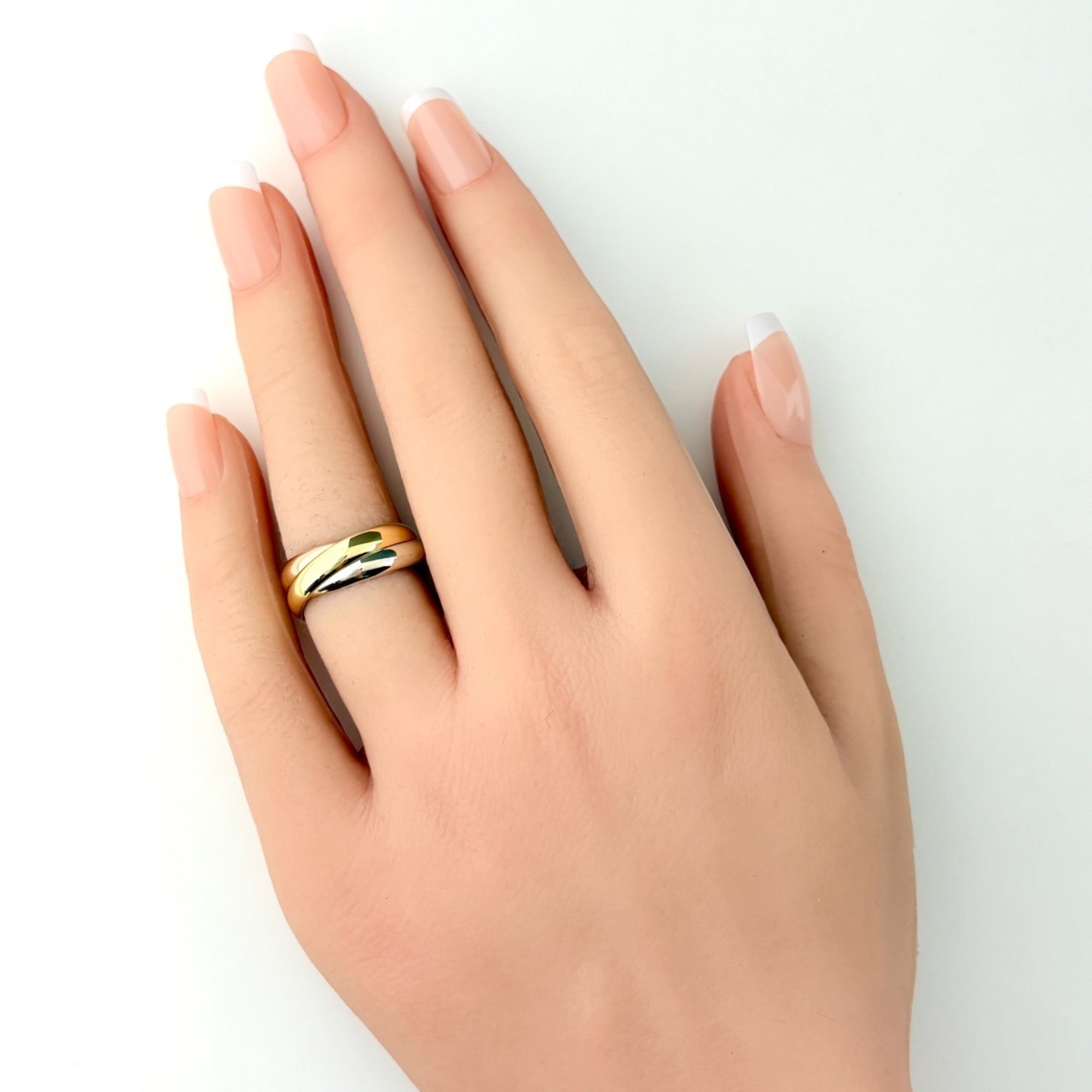 Cartier Trinity Pink White Yellow Band Ring (Pre-Owned)