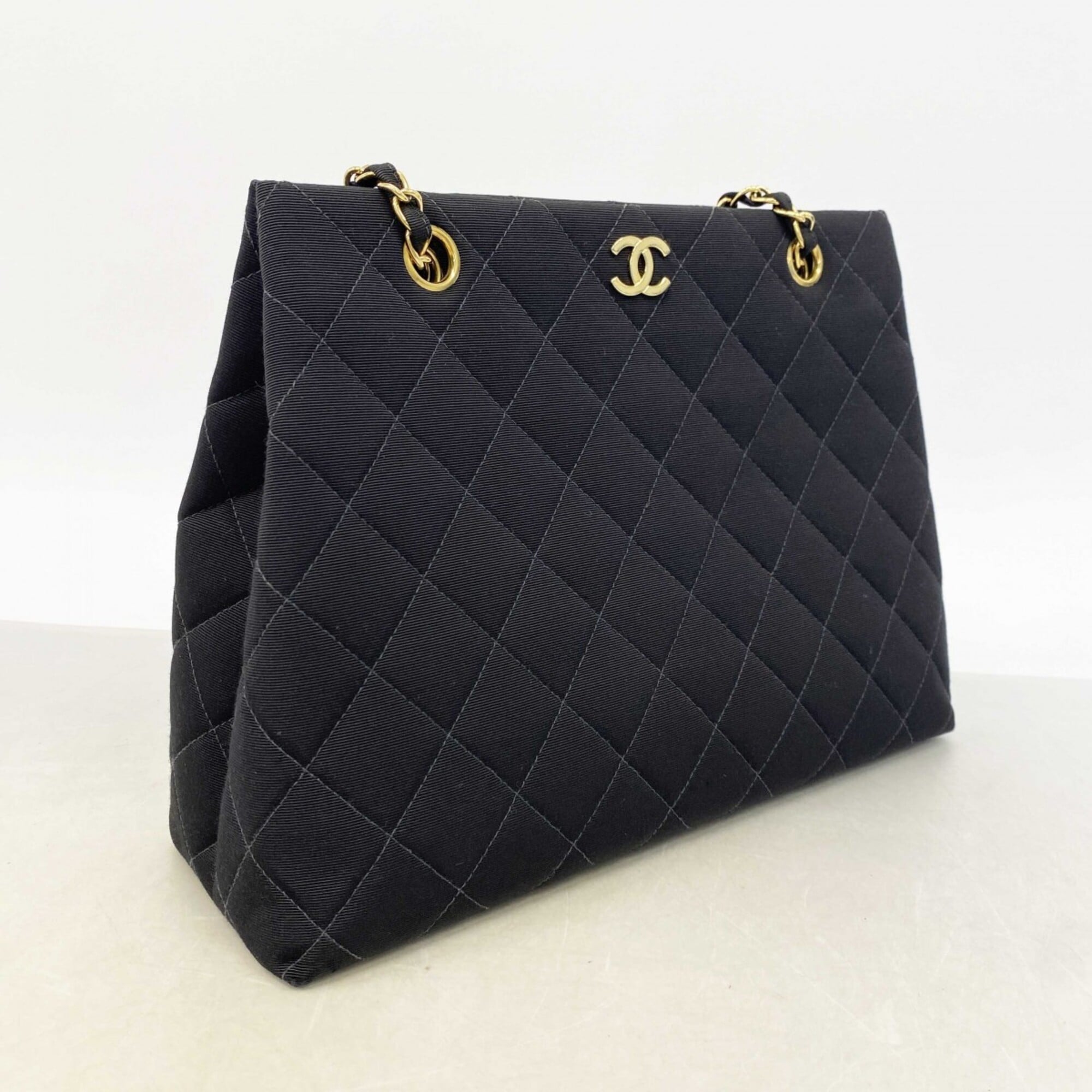 Chanel Black Cotton Shoulder Bag (Pre-Owned)