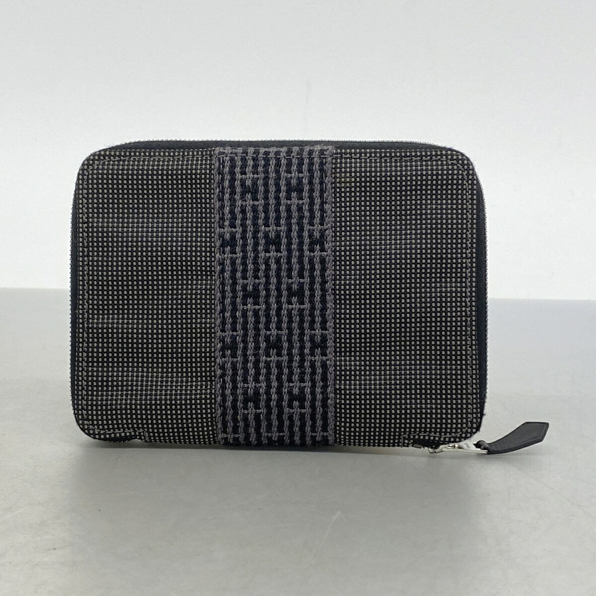 Hermes Gray Nylon Coin Purse/Coin Case (Pre-Owned)