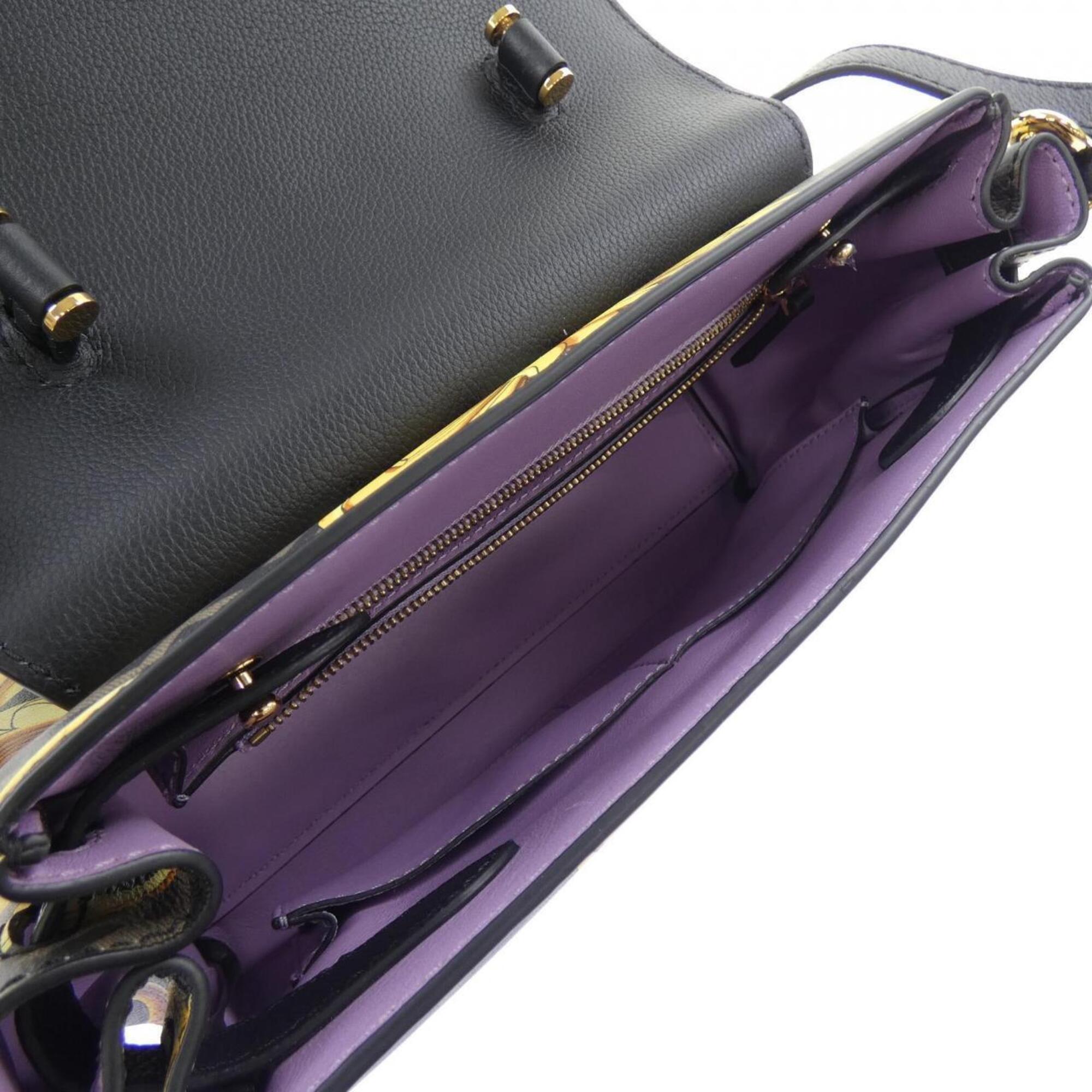 Fendi Black Yellow Leather Handbag (Pre-Owned)