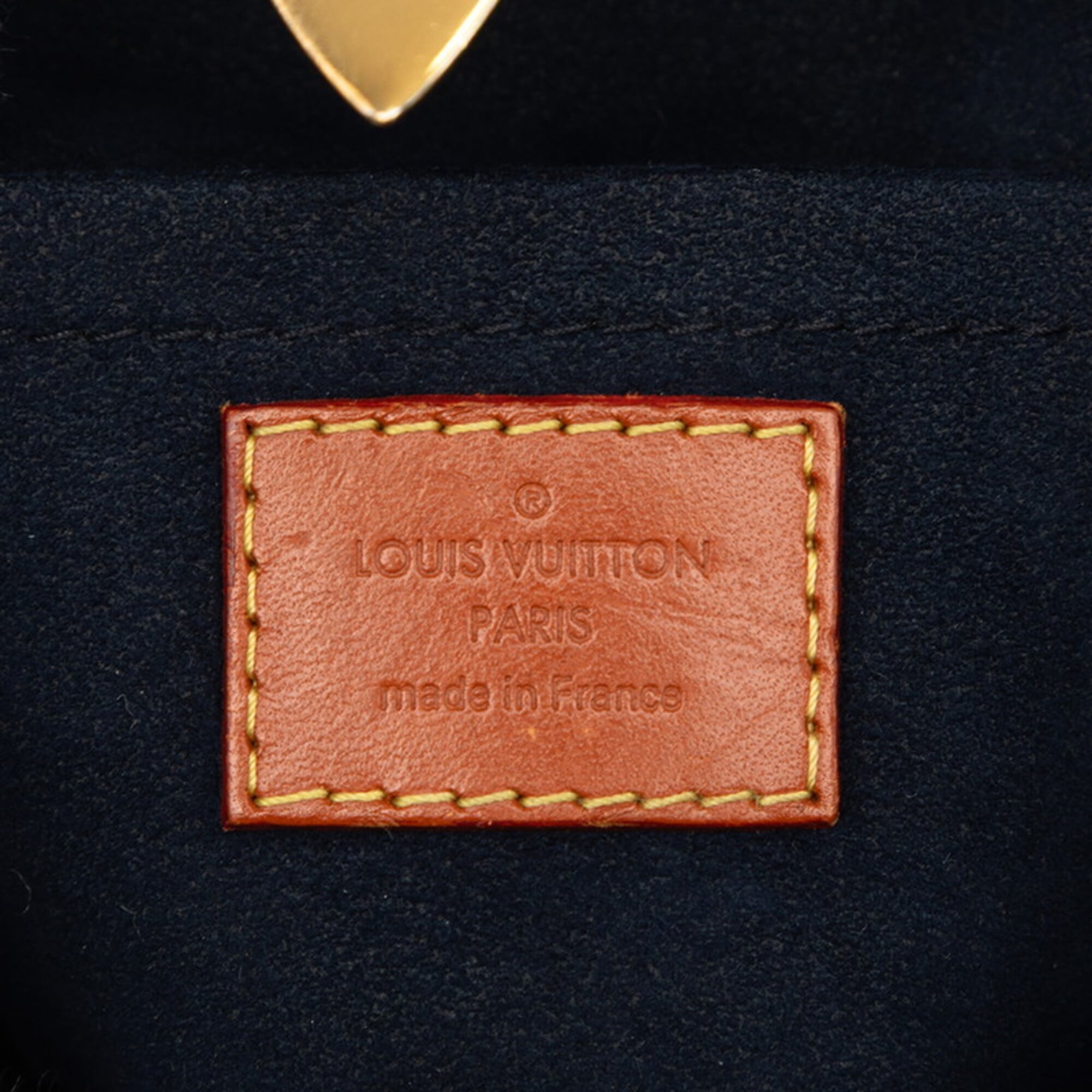 Louis Vuitton Brown Navy Leather Pvc Handbag Shoulder Bag (Pre-Owned)