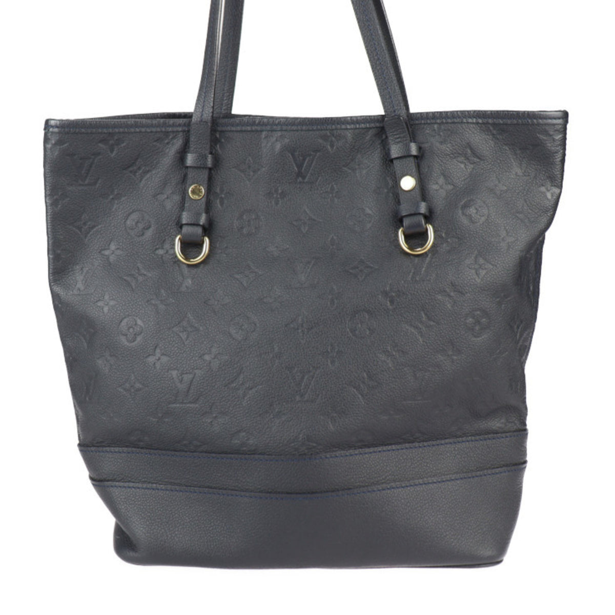 Louis Vuitton Black Leather Handbag Pouch Shoulder Bag Tote Bag (Pre-Owned)
