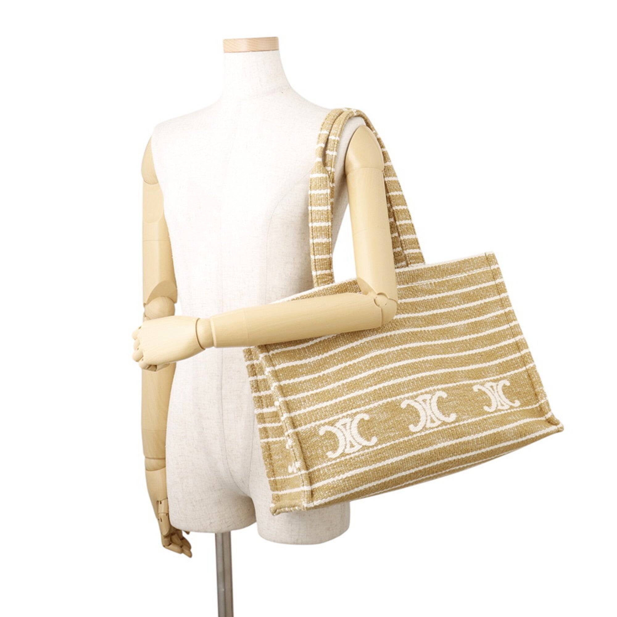 Celine Ivory Canvas Handbag Tote Bag (Pre-Owned)