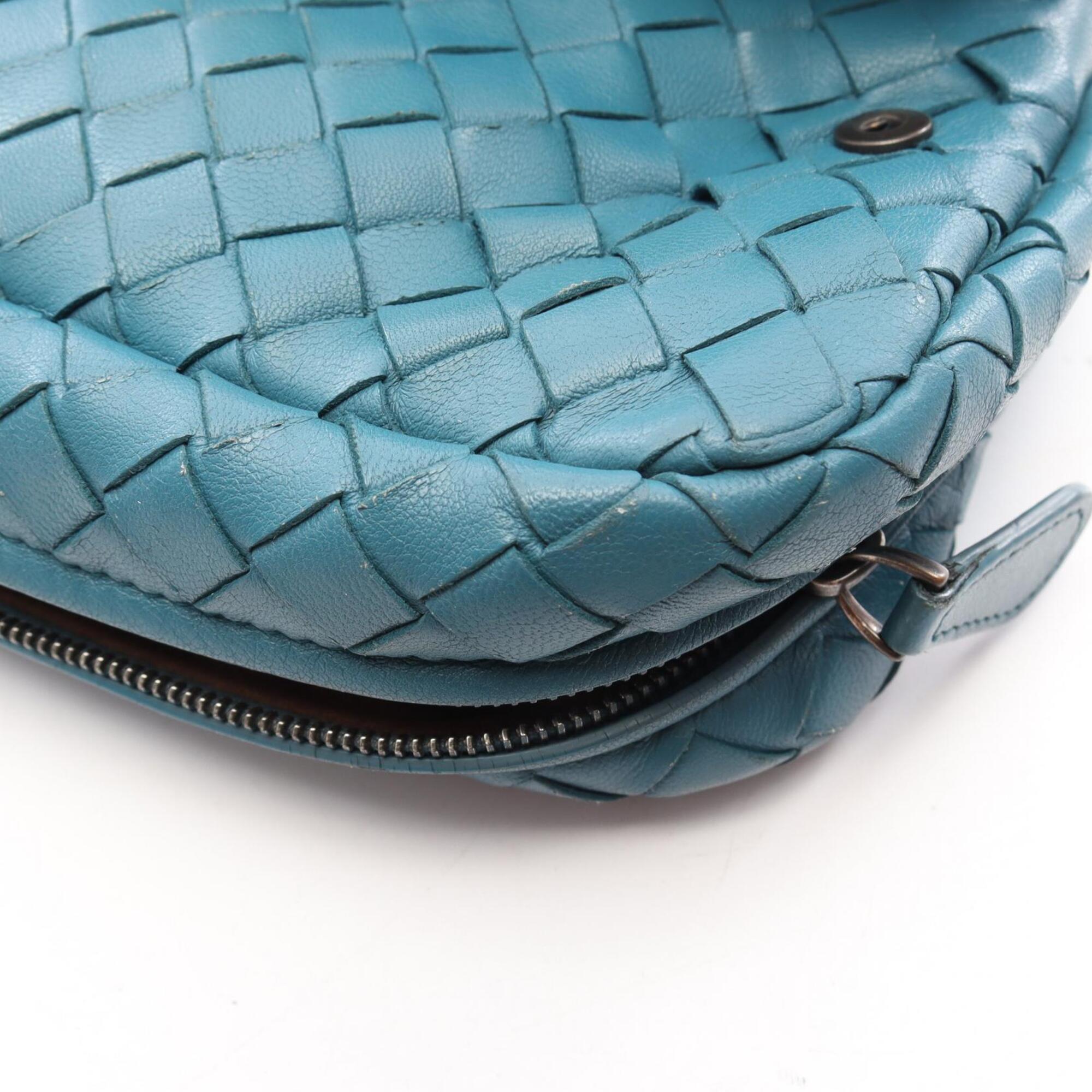 Bottega Veneta Blue Leather Handbag Shoulder Bag (Pre-Owned)