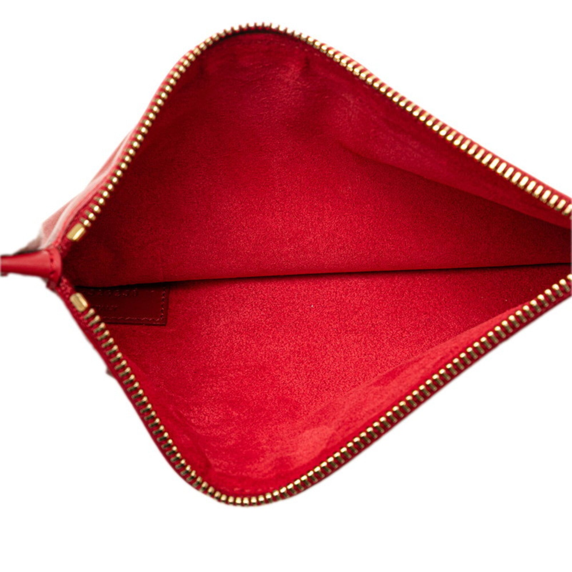 Saint Laurent Red Color Suede Leather Tote Bag (Pre-Owned)