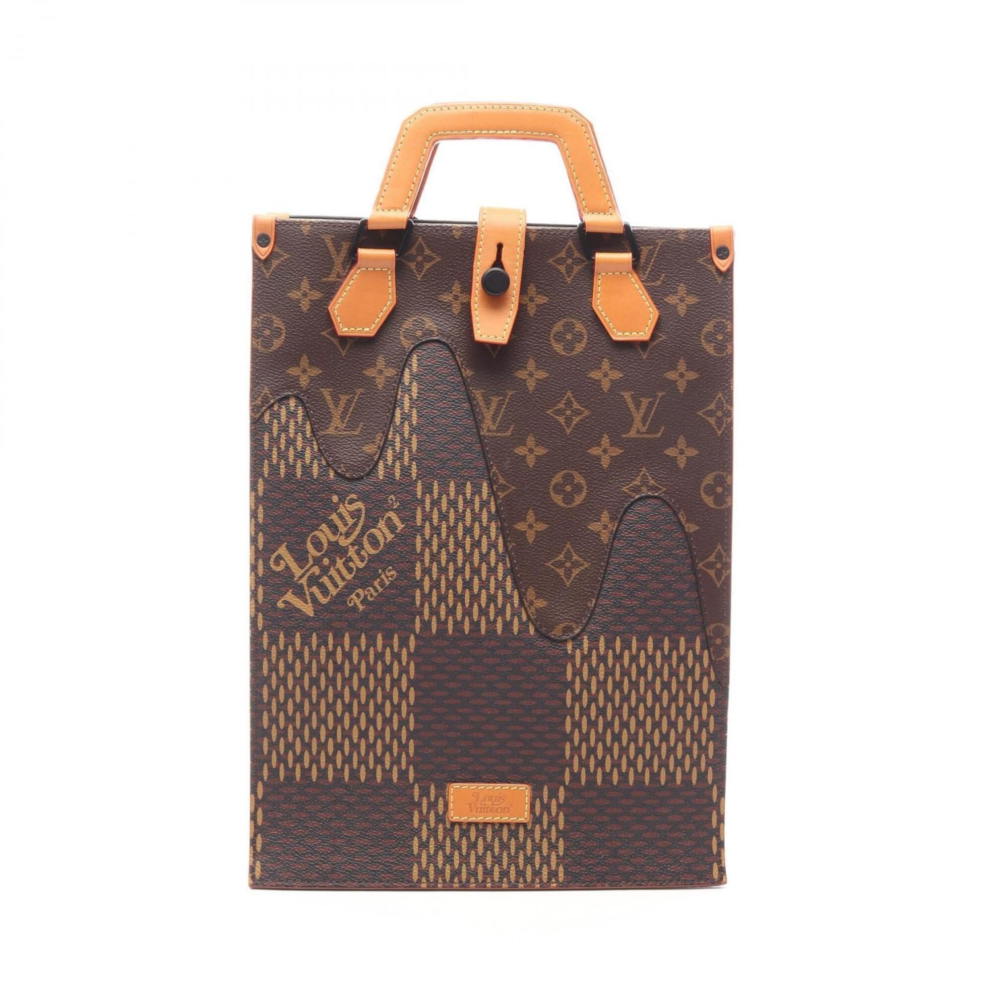 Louis Vuitton Brown Ebene Coated Canvas Leather Handbag Tote Bag (Pre-Owned)