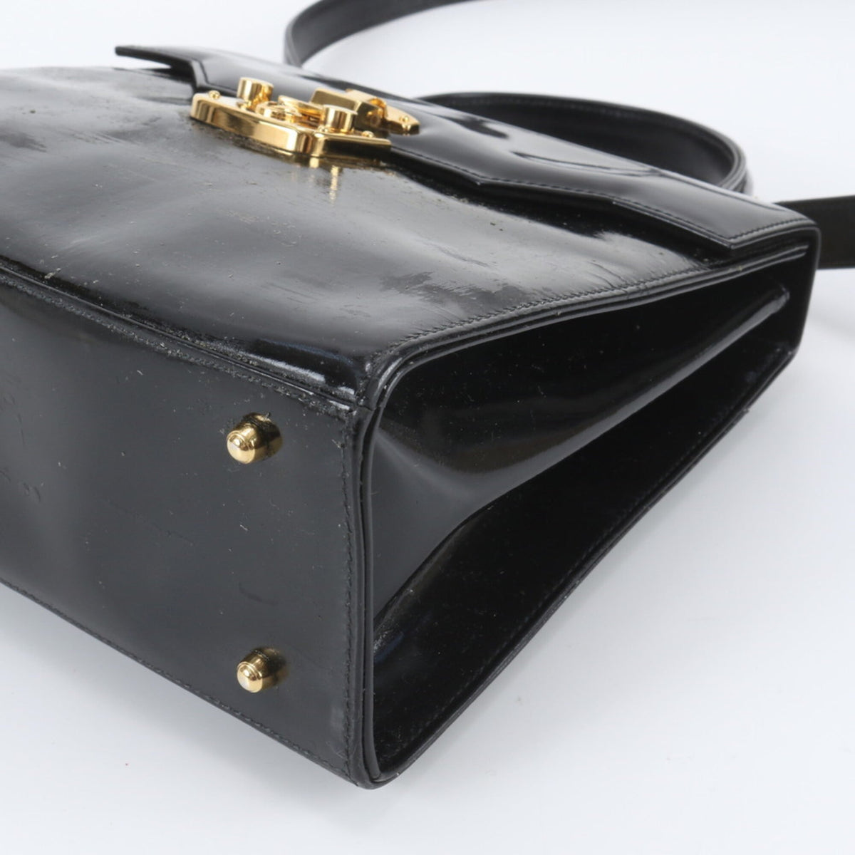 Gucci Black Leather Handbag Shoulder Bag Tote Bag (Pre-Owned)