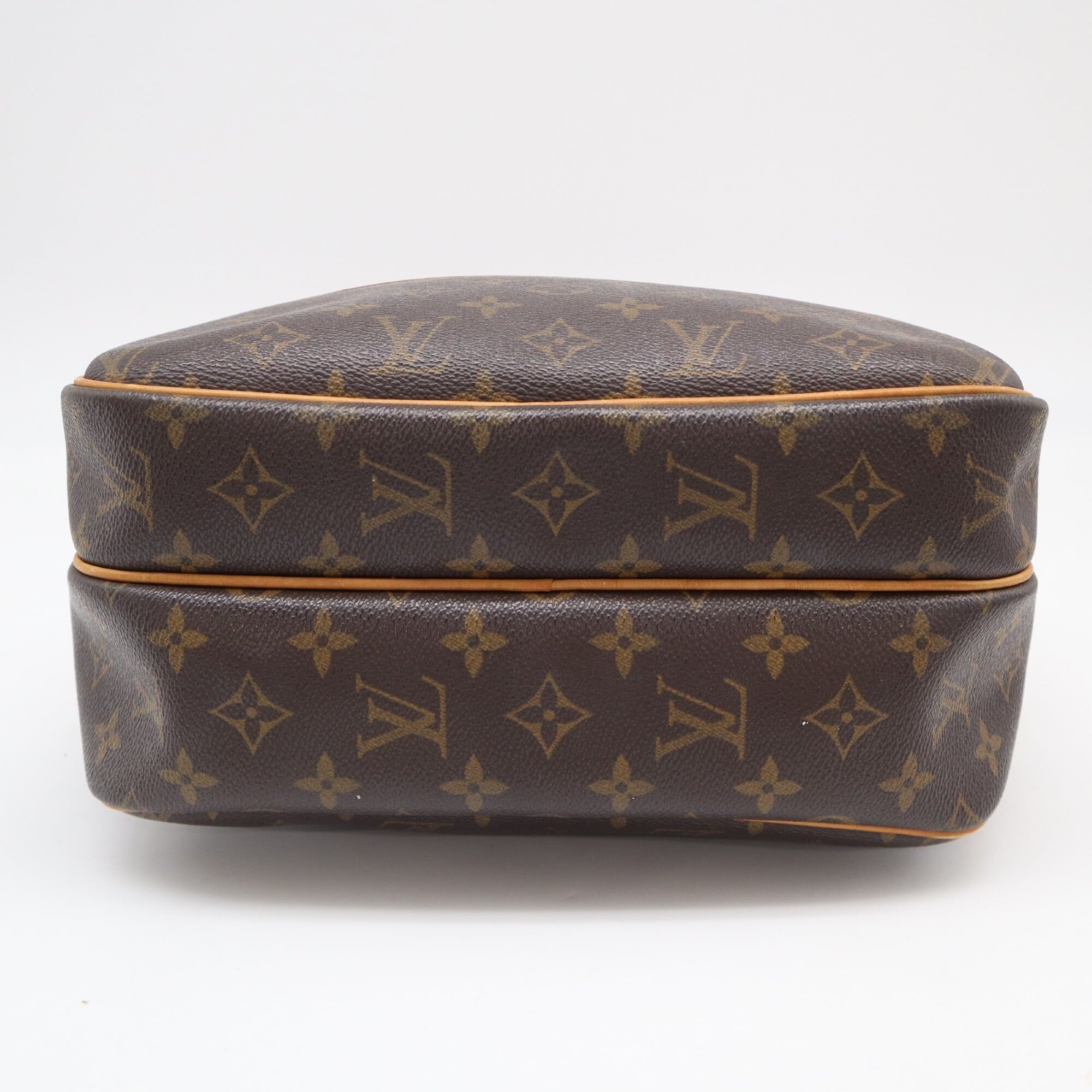 Louis Vuitton Monogram Beige Brown Coated Canvas Leather Shoulder Bag (Pre-Owned)