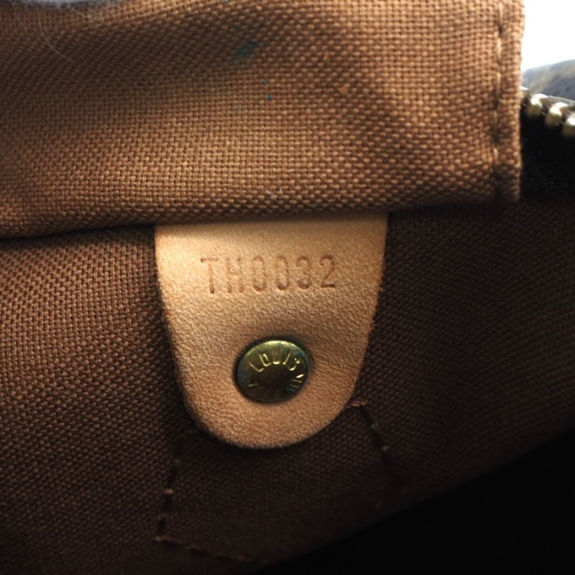 Louis Vuitton Beige Brown Coated Canvas Leather Handbag (Pre-Owned)