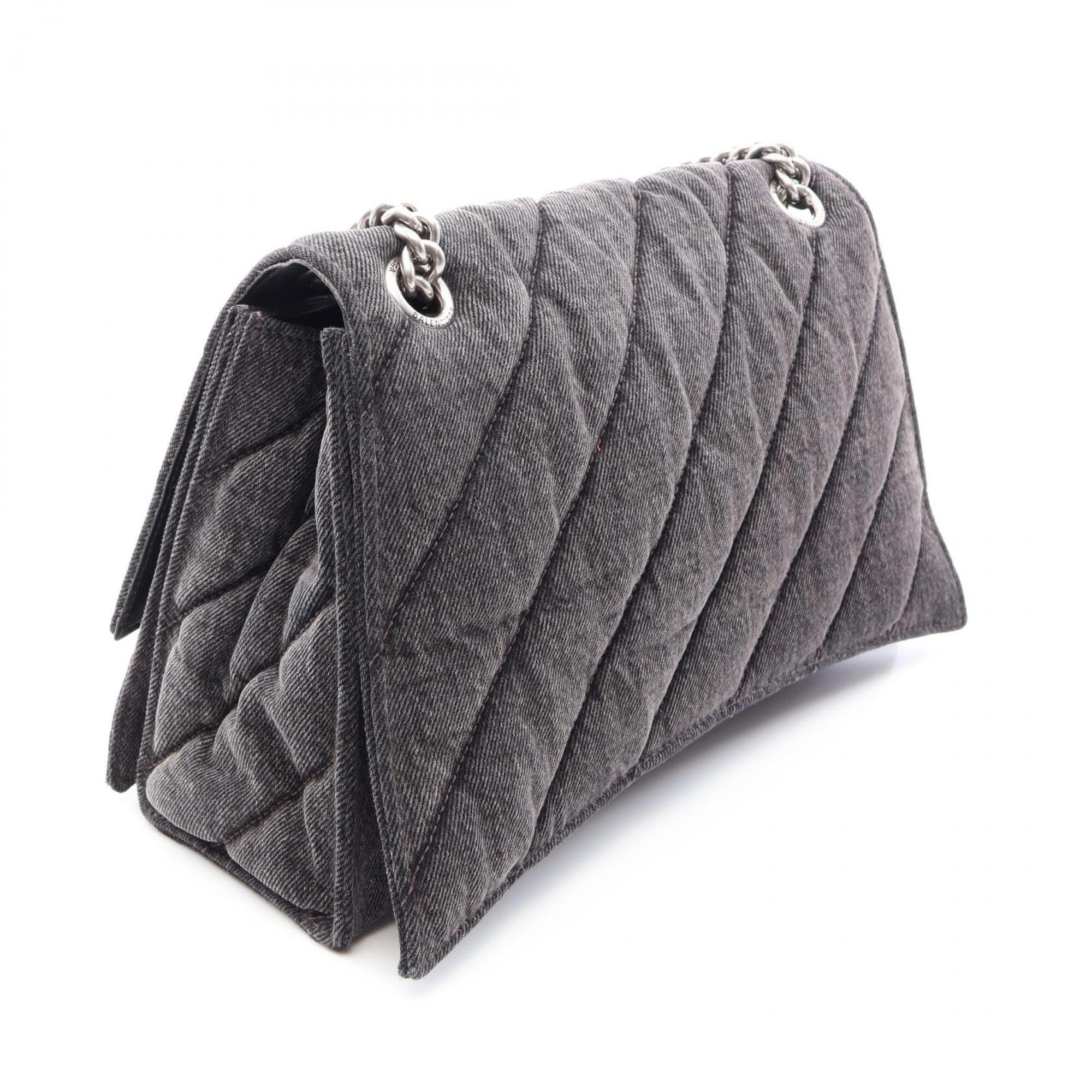 Balenciaga Gray Denim Handbag Shoulder Bag (Pre-Owned)