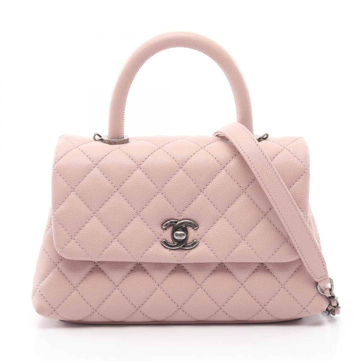 Chanel Matelasse Pink Grained Calfskin Handbag (Pre-Owned)