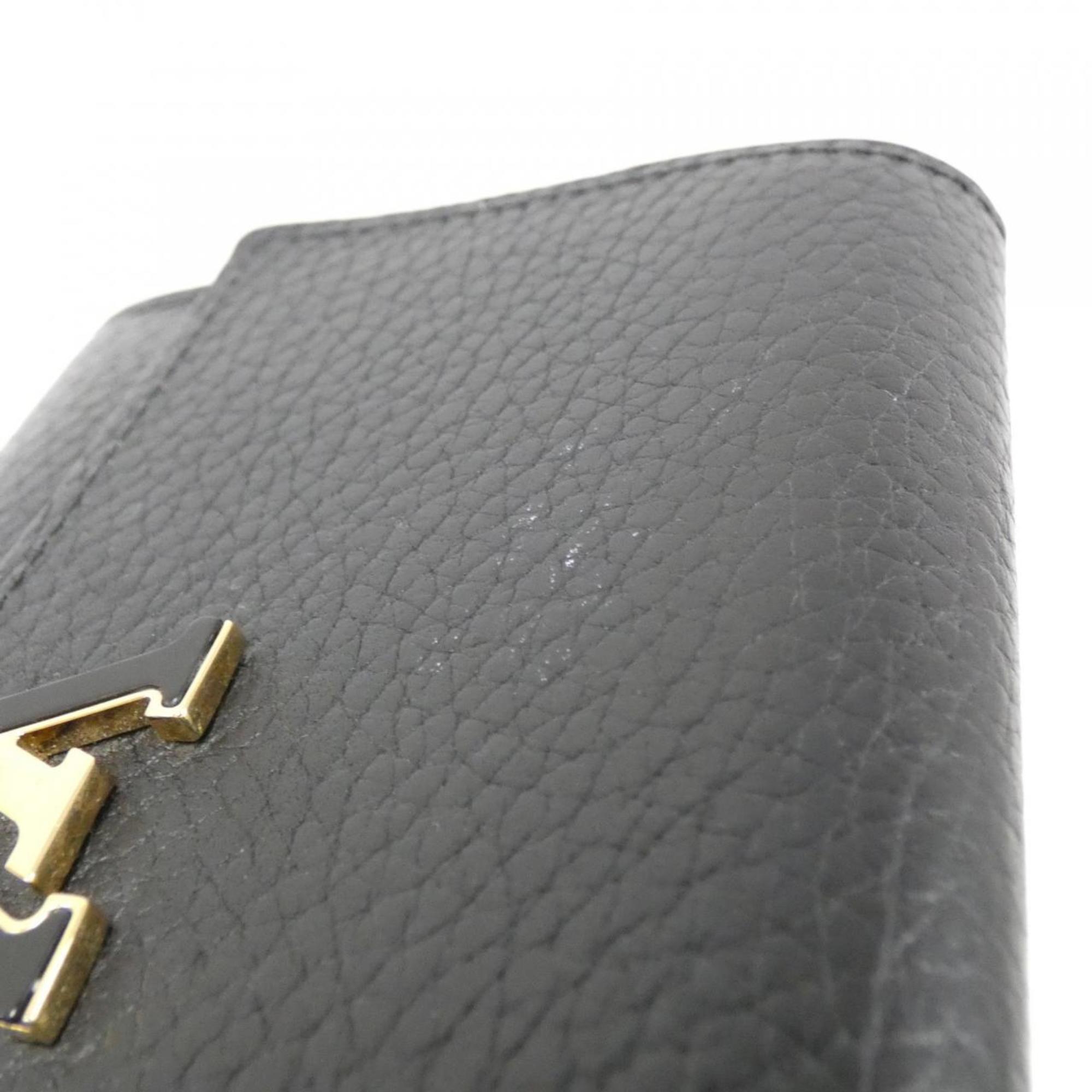 Louis Vuitton Black Hot Pink Leather Wallet (Tri-Fold) (Pre-Owned)