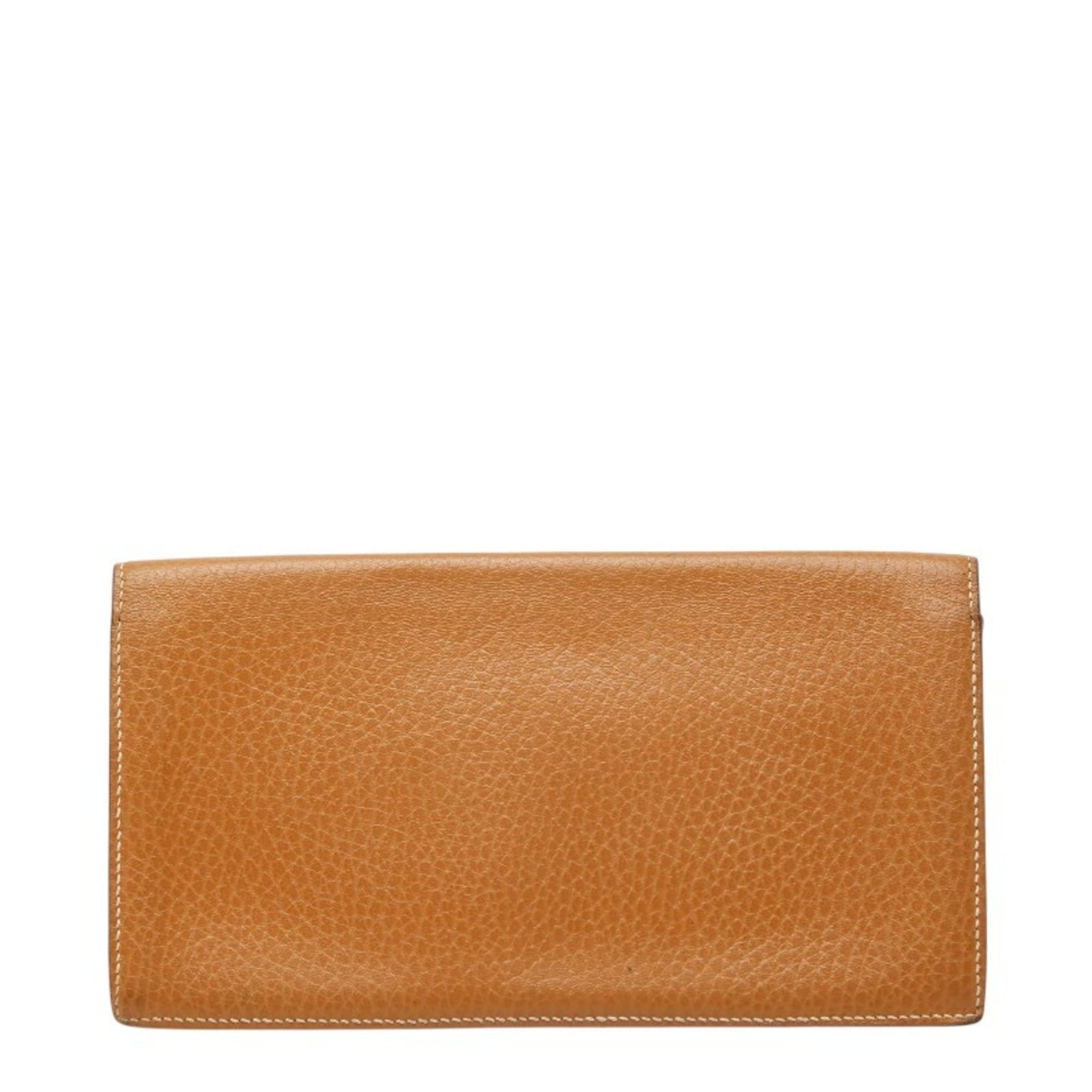 Hermes Mc2 Brown Taurillon Clemence Leather Long Wallet (Bi-Fold) (Pre-Owned)