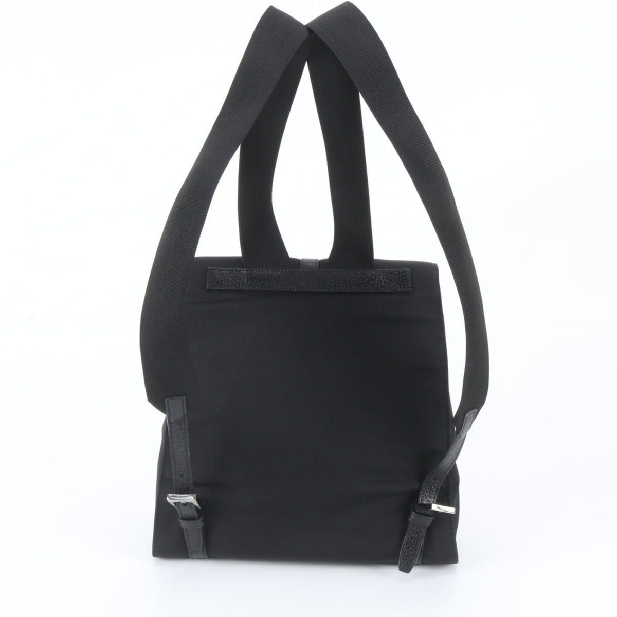 Gucci Black Leather Nylon Backpack Shoulder Bag (Pre-Owned)