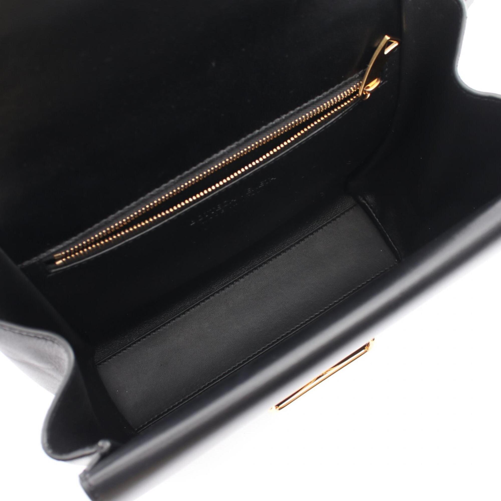 Bottega Veneta Black Leather Handbag Shoulder Bag (Pre-Owned)