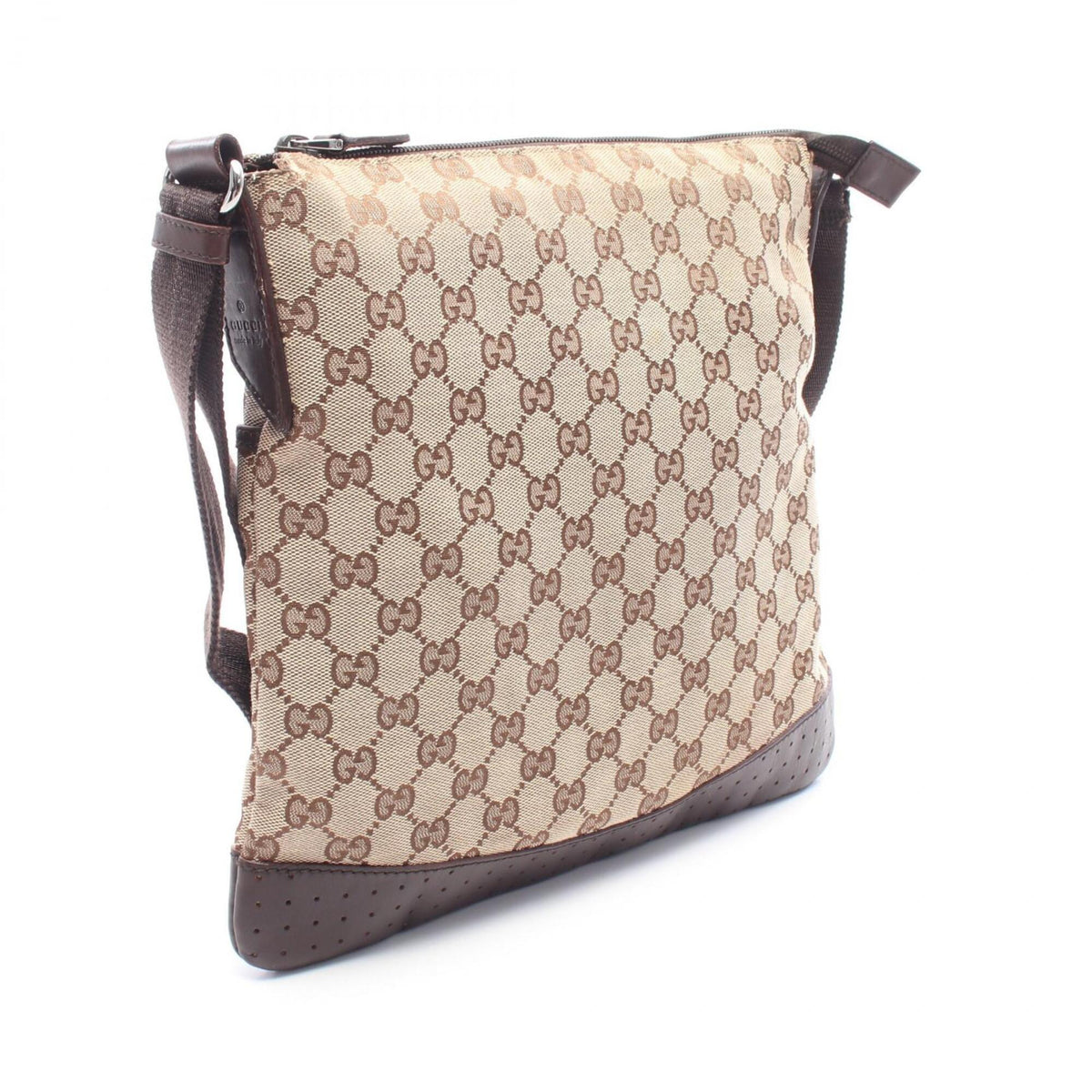 Gucci Beige Brown Gg Canvas Leather Handbag Shoulder Bag (Pre-Owned)