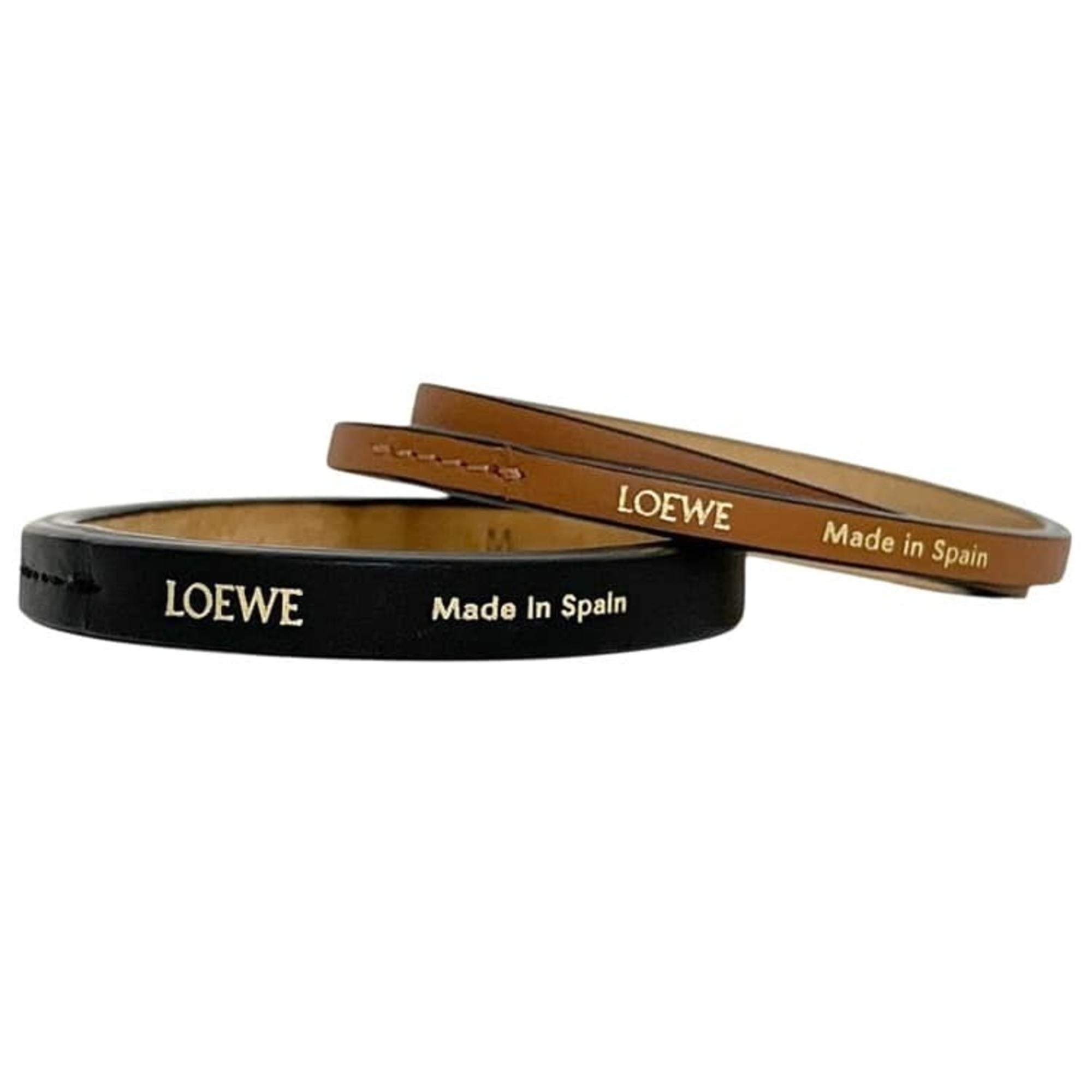Loewe Black Brown Leather Bangle (Pre-Owned)