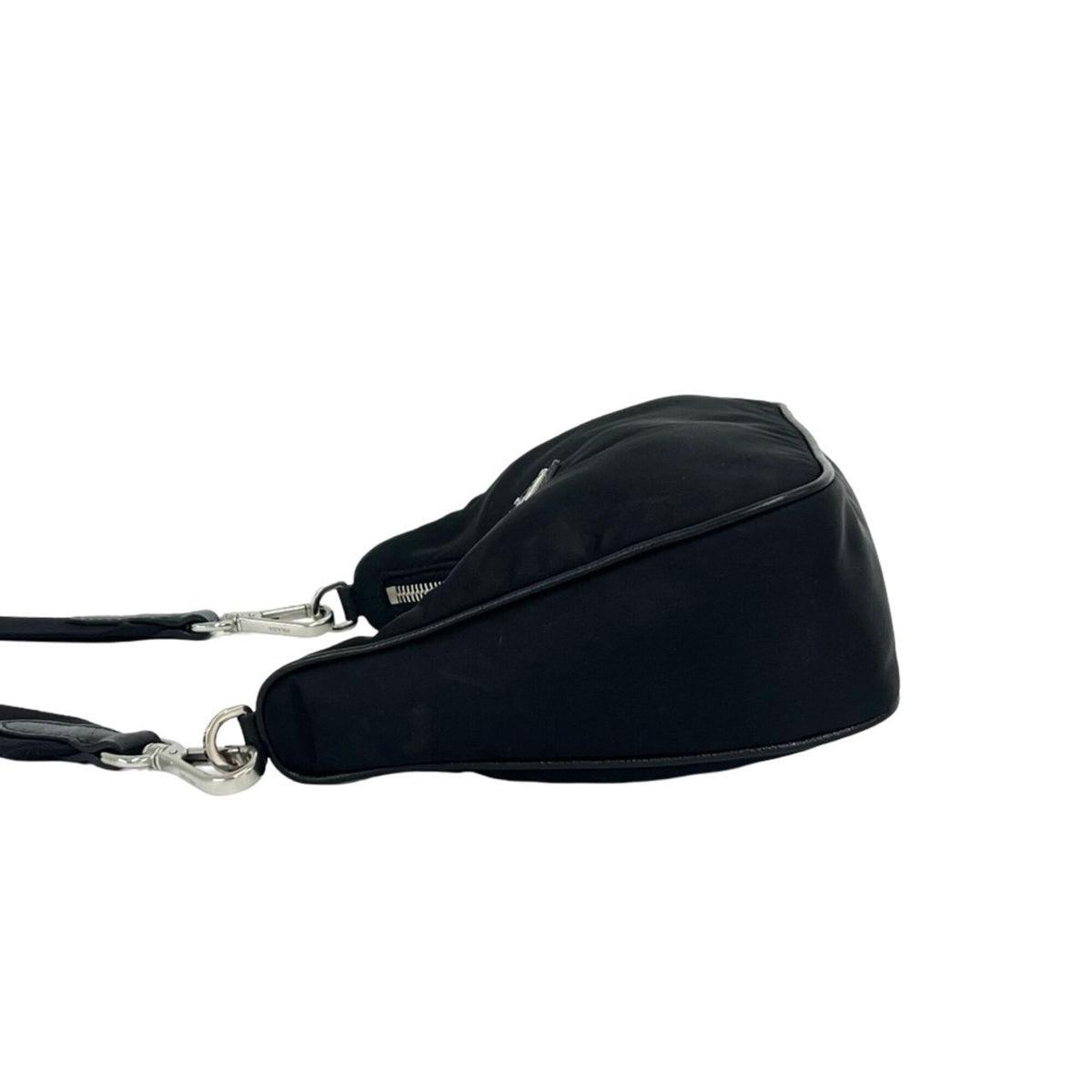 Prada Black Nylon Leather Pochette Pouch Shoulder Bag (Pre-Owned)