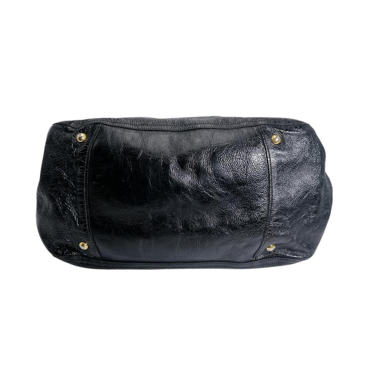 Prada Black Patent Leather Shoulder Bag Tote Bag (Pre-Owned)