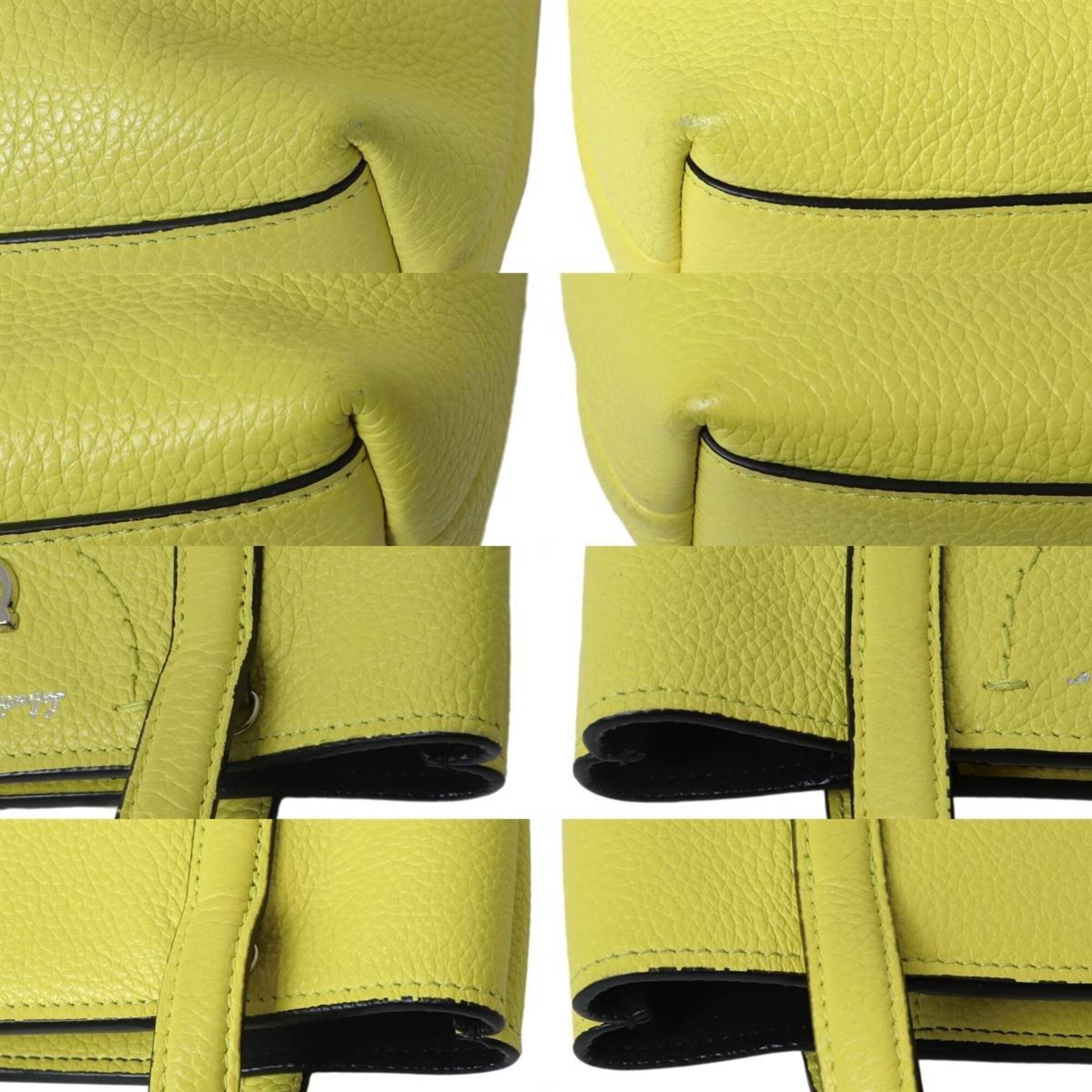 Salvatore Ferragamo Lemon Yellow Shoulder Bag Tote Bag (Pre-Owned)