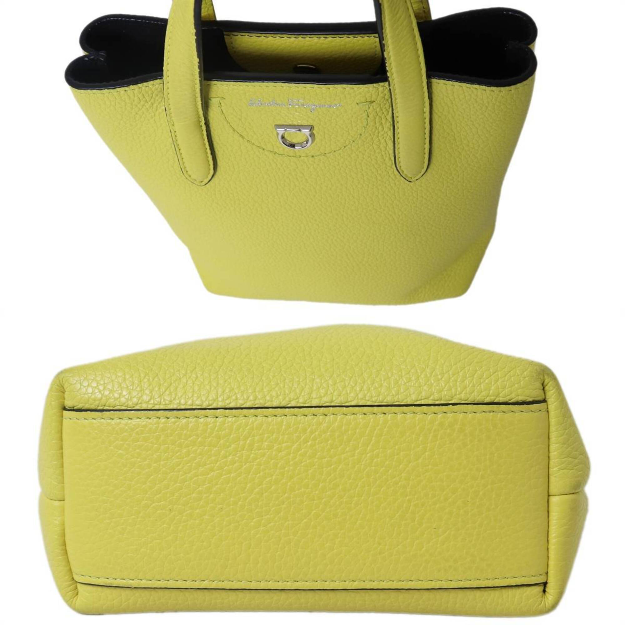 Salvatore Ferragamo Lemon Yellow Shoulder Bag Tote Bag (Pre-Owned)