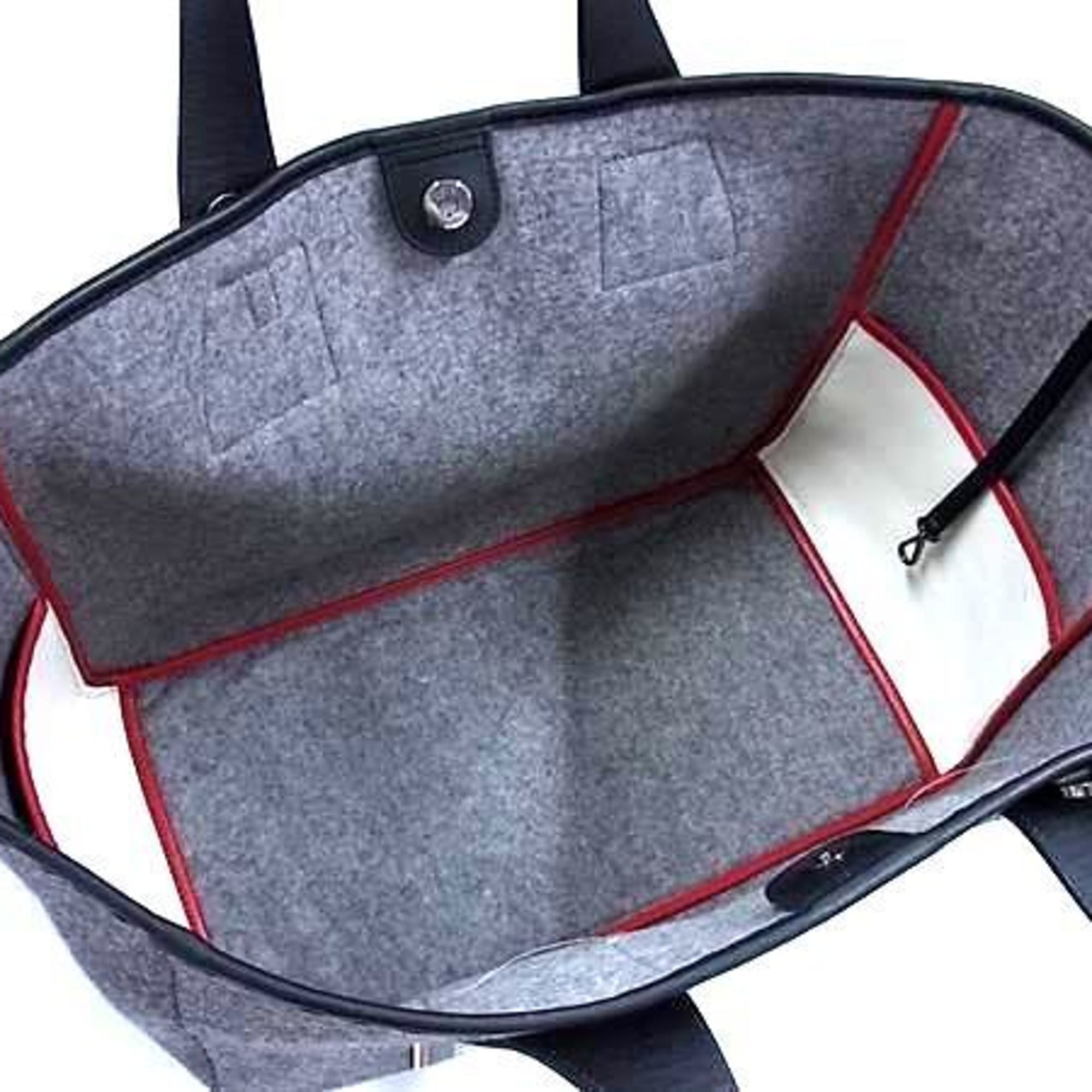 Mcm Black Gray Felt Handbag Shoulder Bag Tote Bag (Pre-Owned)