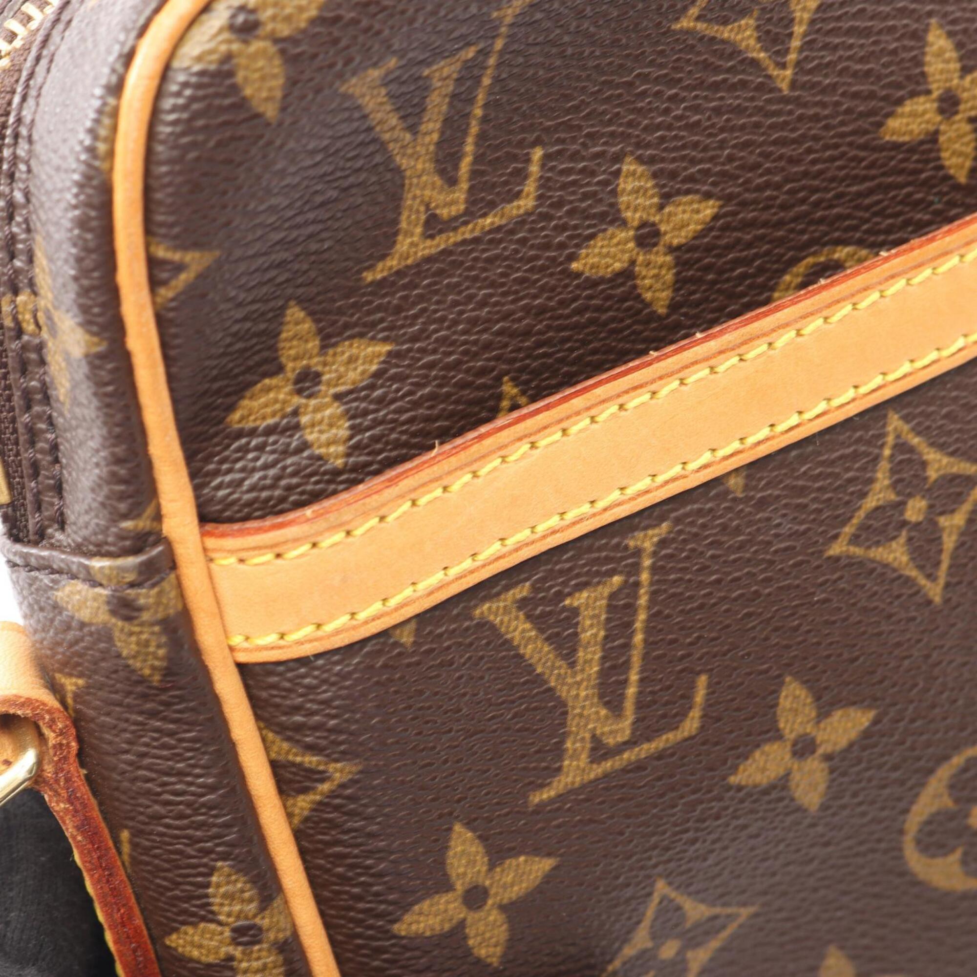 Louis Vuitton Brown Monogram Coated Canvas Leather Handbag Shoulder Bag (Pre-Owned)
